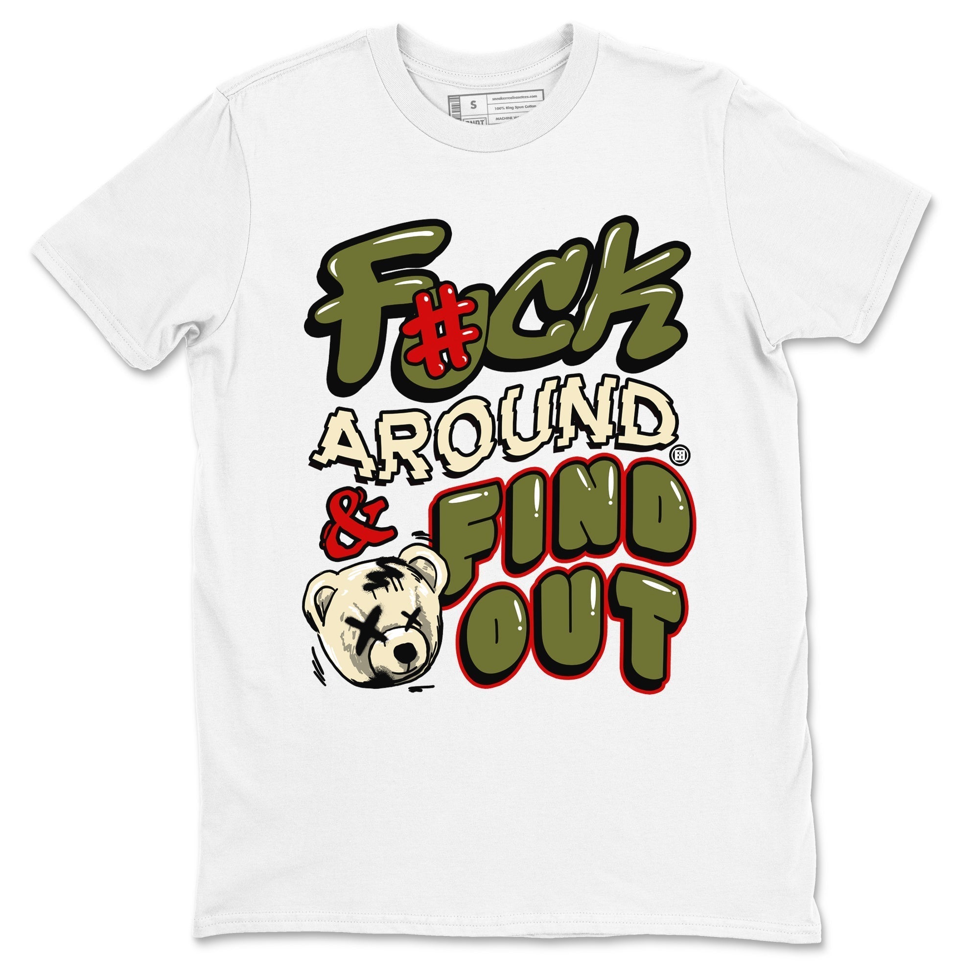 Fuck Around And Find Out snkmatch Tees - Air Jordan 1 Travis Scott Medium Olive