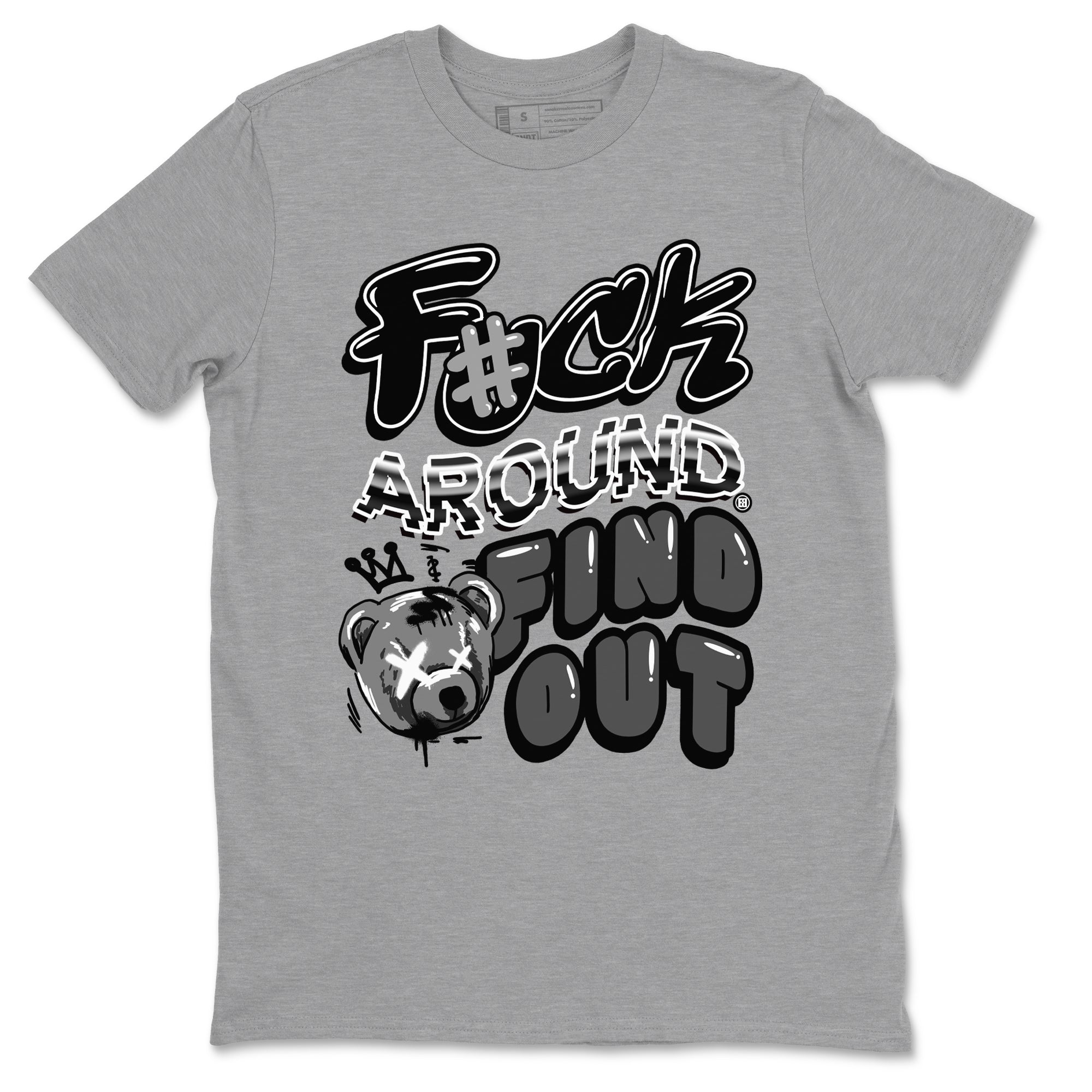 Fuck Around And Find Out snkmatch Tees - Air Jordan 12 Black Wolf Grey