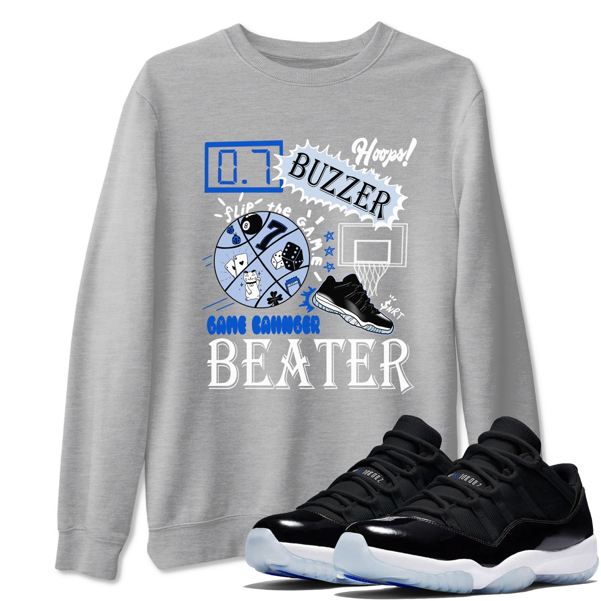 Game Changer snkmatch Tees - Air Jordan 11 Black and Varsity Royal