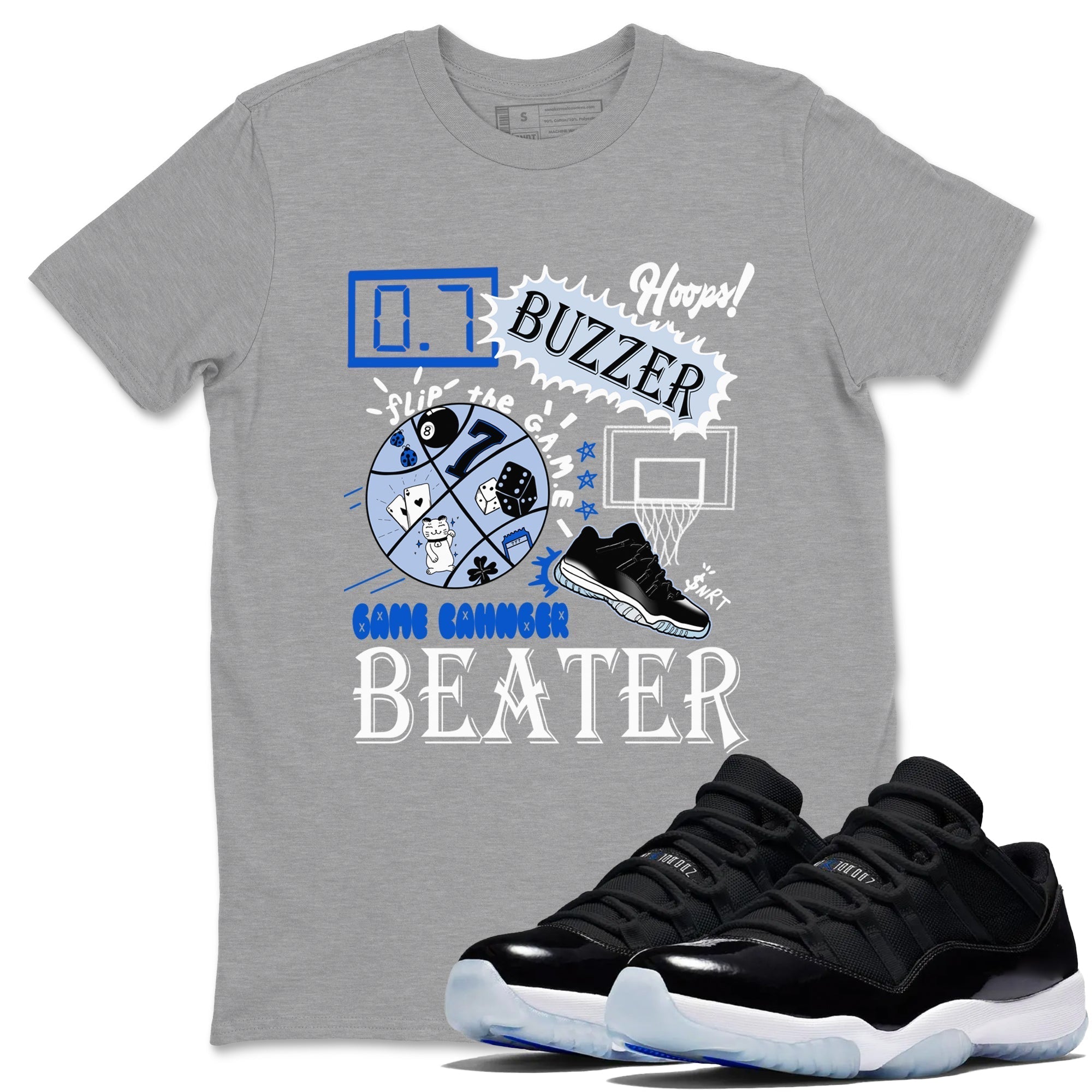 Game Changer snkmatch Tees - Air Jordan 11 Black and Varsity Royal