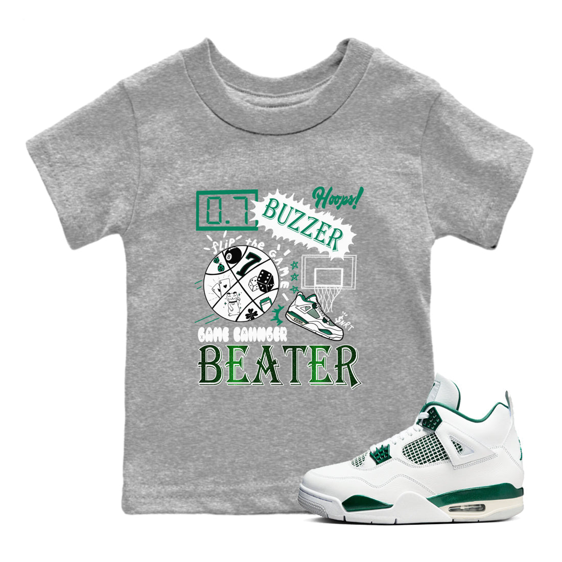 Game Changer snkmatch Tees Kids - Air Jordan 4 Oxidized Green