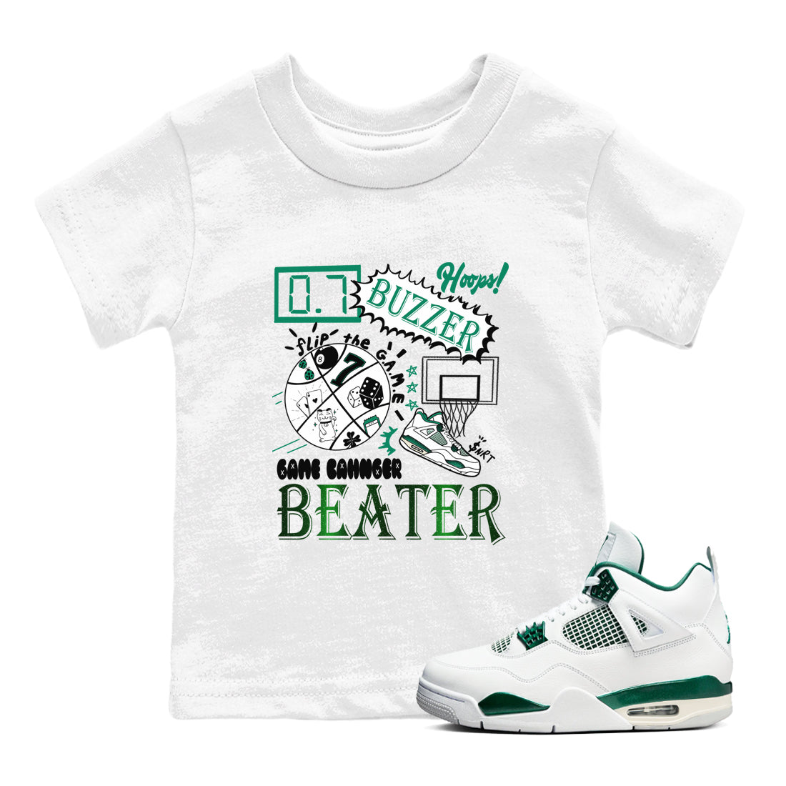 Game Changer snkmatch Tees Kids - Air Jordan 4 Oxidized Green