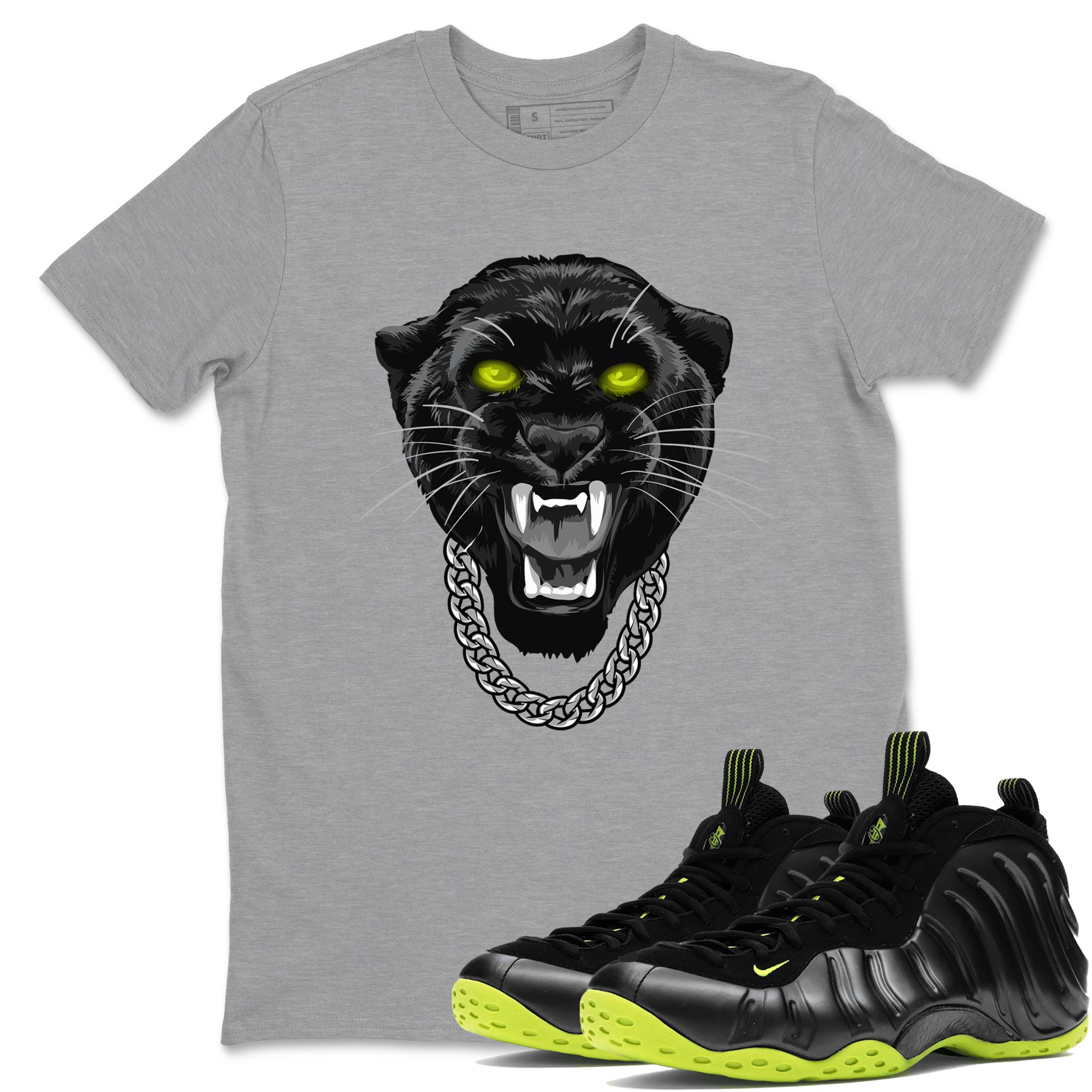 Gangster Black Cat snkmatch Tees - Air Foamposite One Black Volt