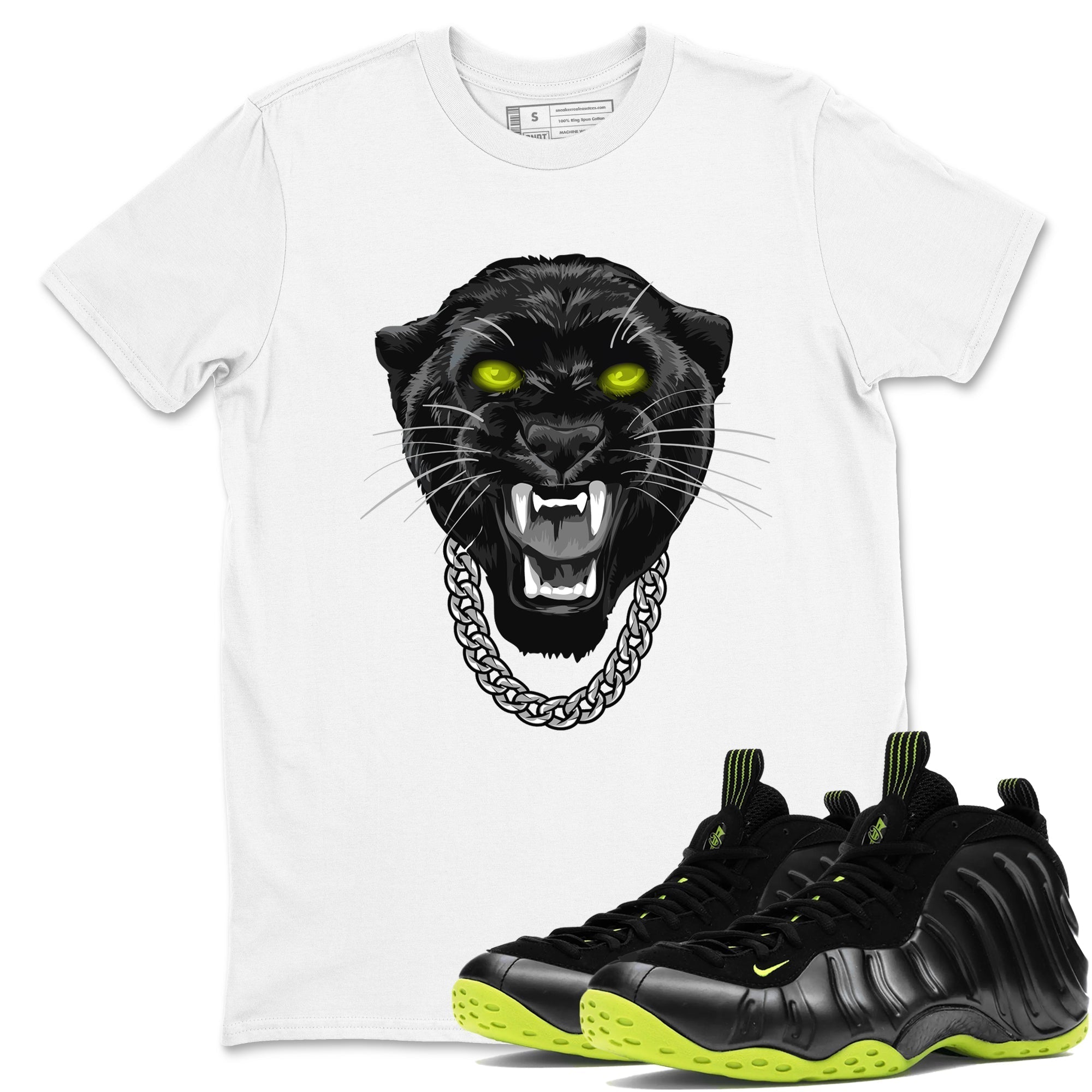 Gangster Black Cat snkmatch Tees - Air Foamposite One Black Volt