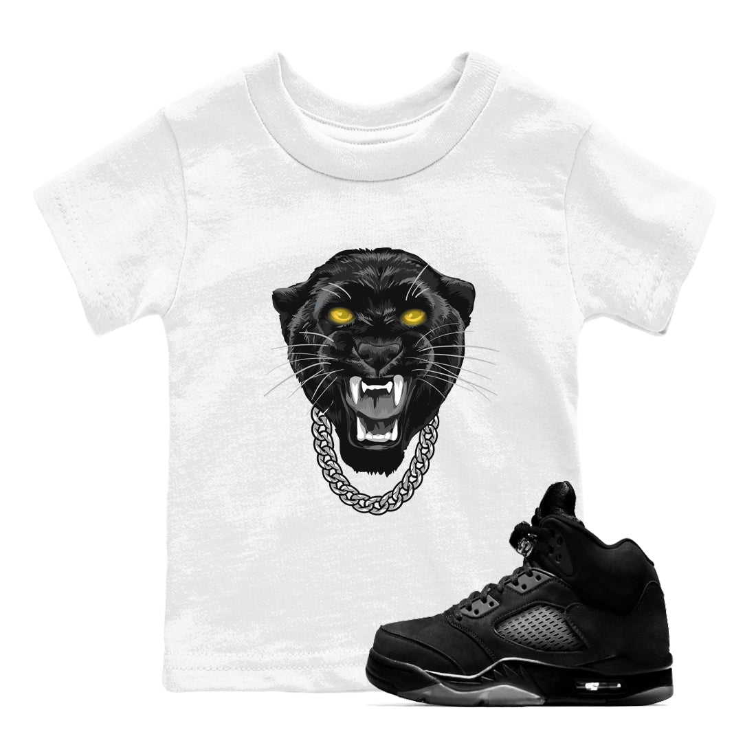 Gangster Black Cat snkmatch Tees Kids - Air Jordan 5 Black Cat