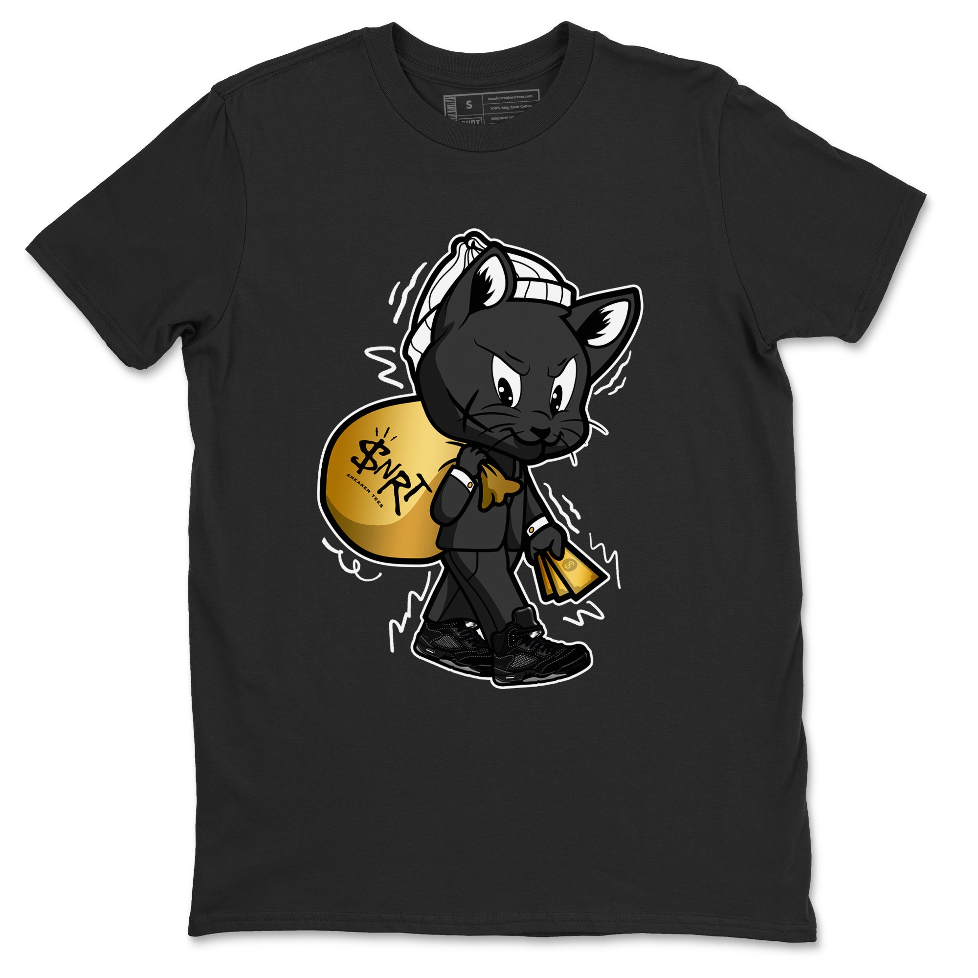 Gangster Cat snkmatch Tees - Air Jordan 5 Black Cat