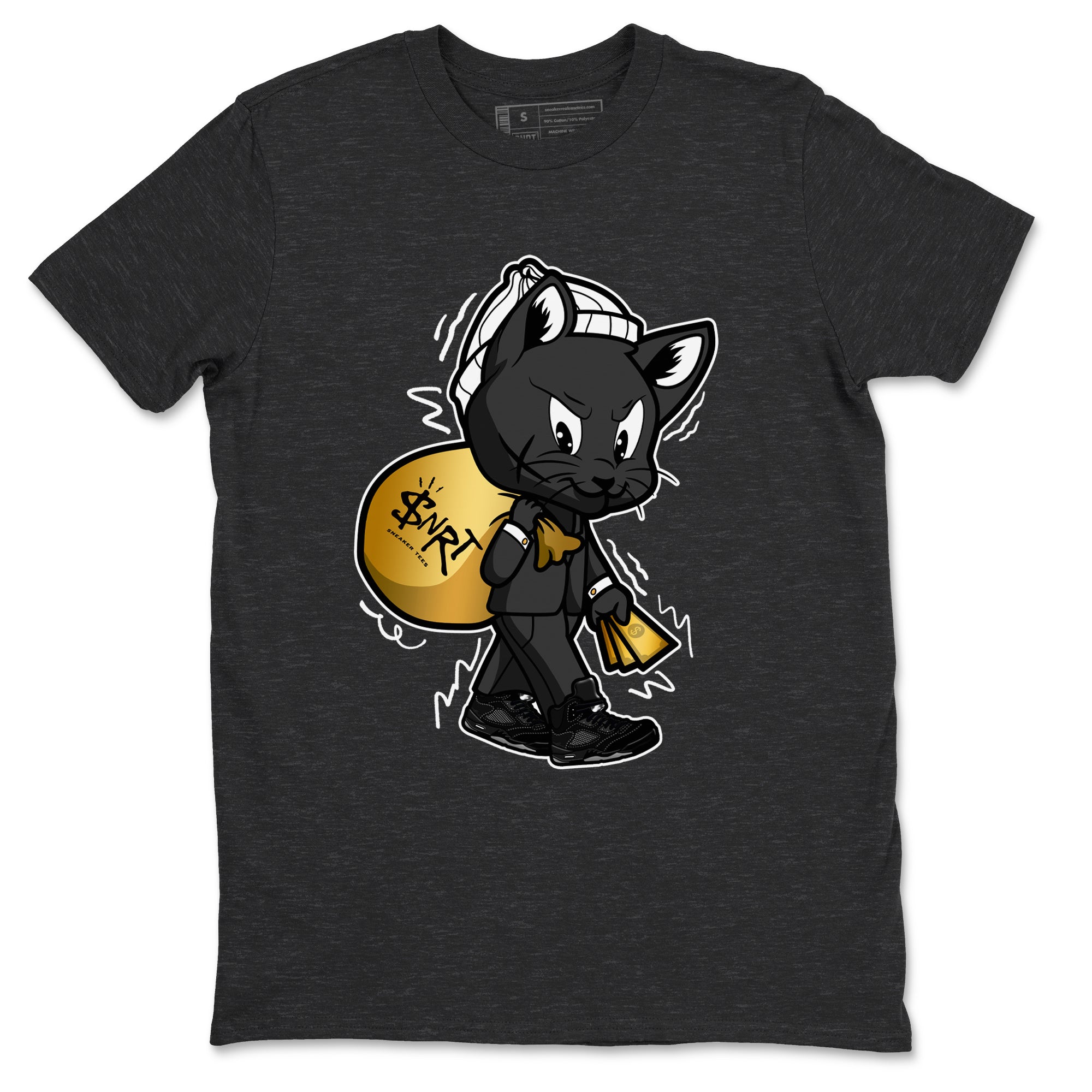 Gangster Cat snkmatch Tees - Air Jordan 5 Black Cat