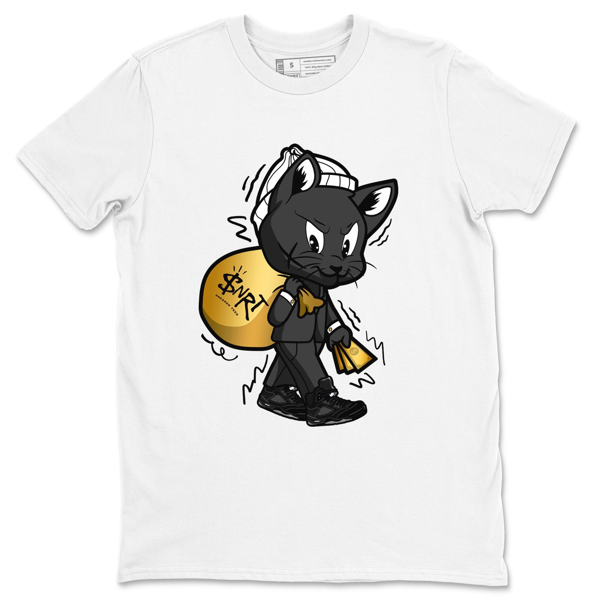 Gangster Cat snkmatch Tees - Air Jordan 5 Black Cat