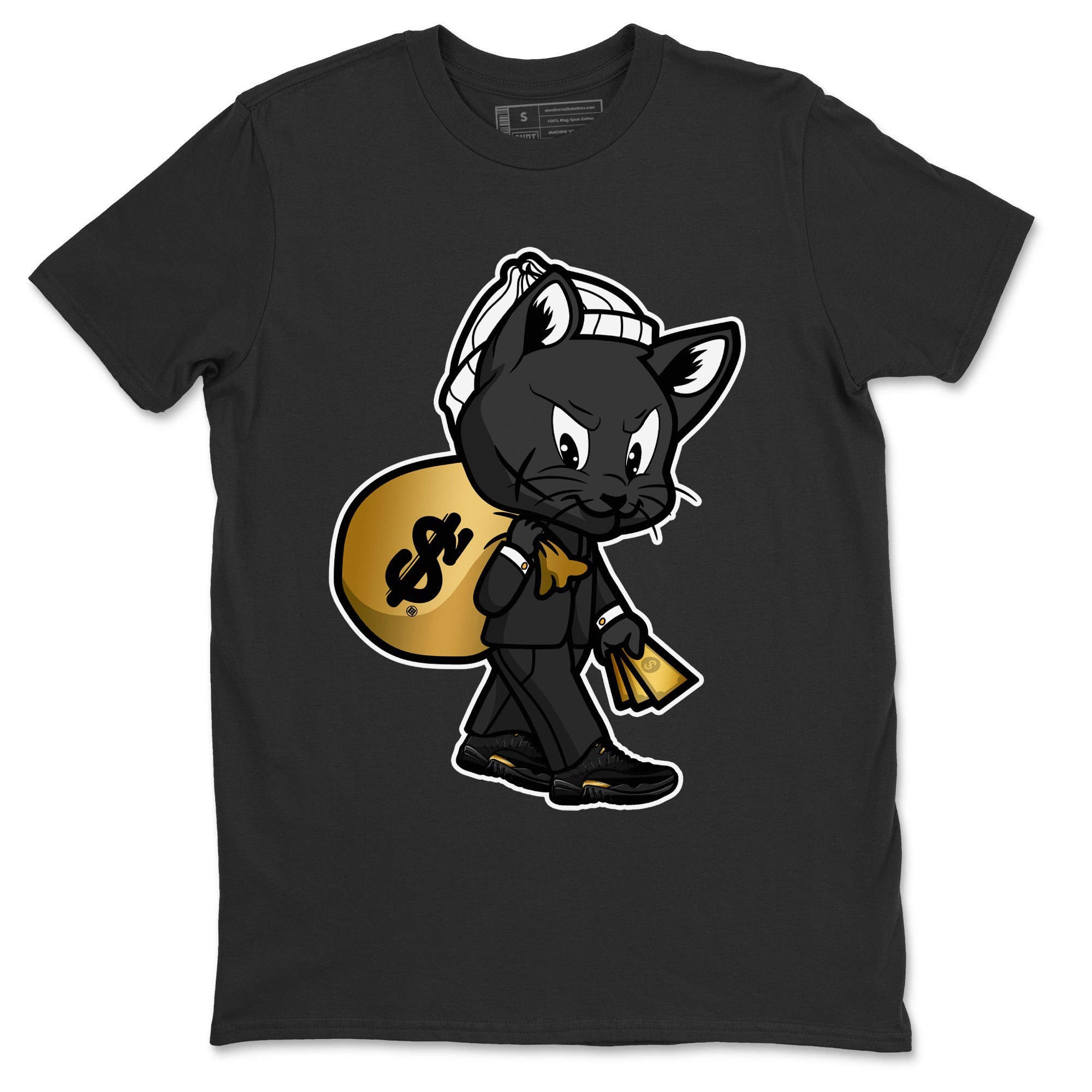 Gangster Cat Unisex Tops - Air Jordan 12 Black Taxi