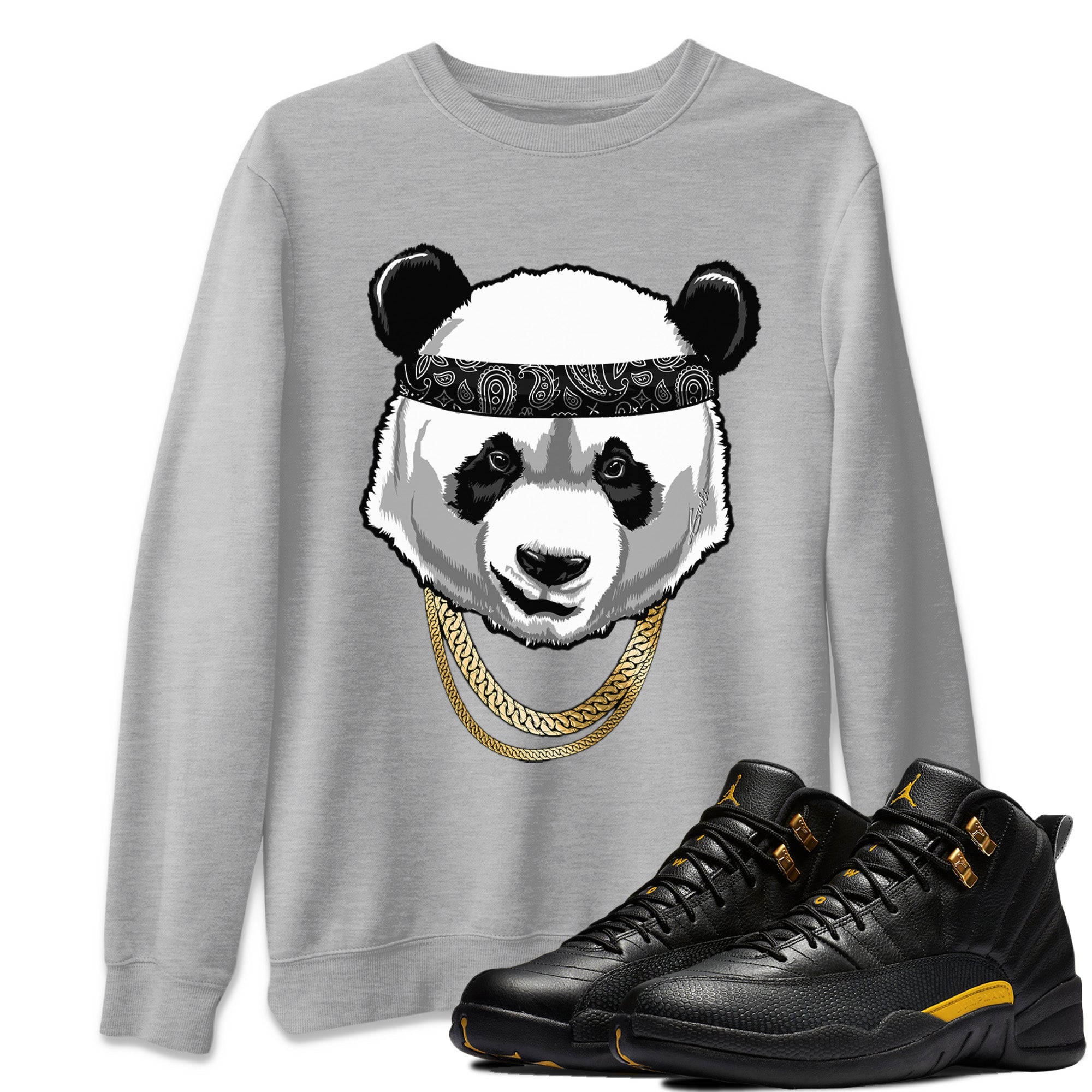 Gangster Panda Unisex Tops - Air Jordan 12 Black Taxi
