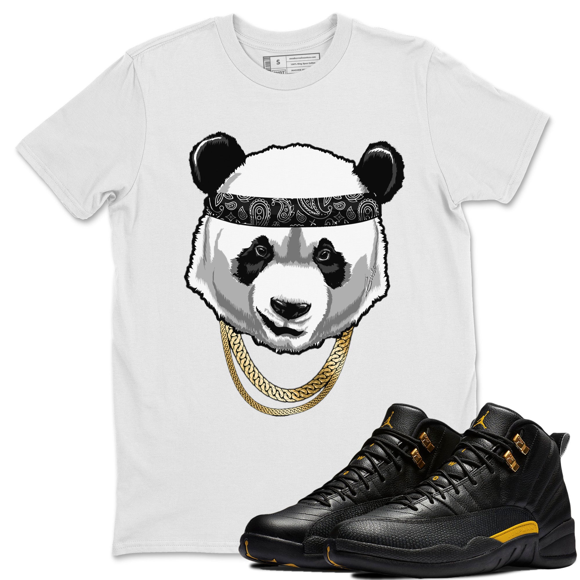 Gangster Panda Unisex Tops - Air Jordan 12 Black Taxi