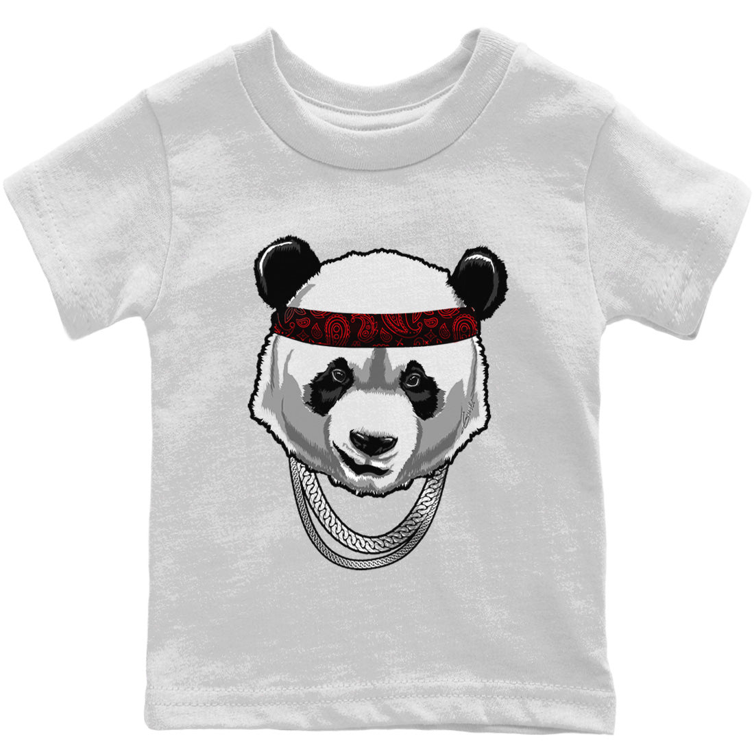 Gangster Panda Kids Tops - Air Jordan 4 Black Canvas