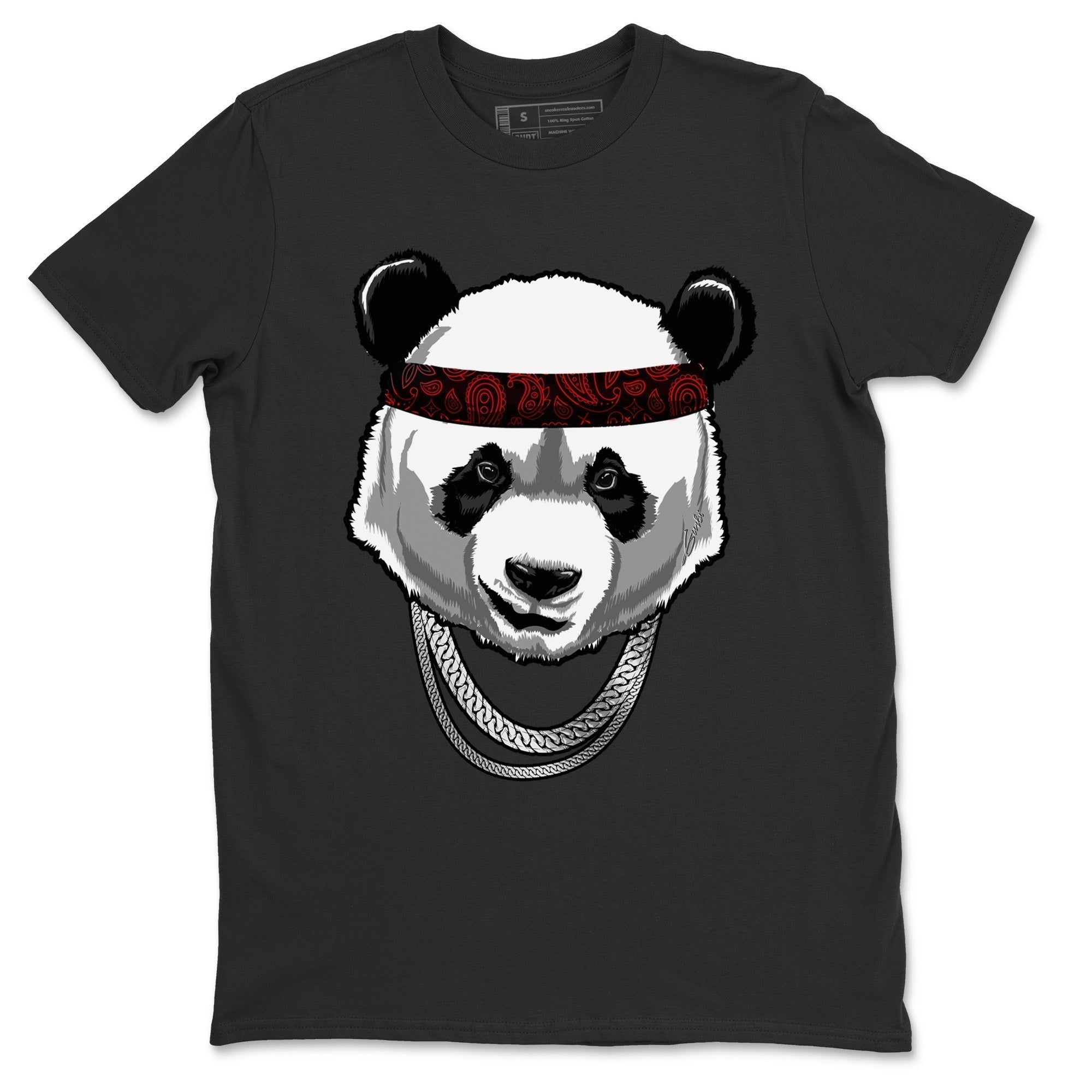 Gangster Panda Unisex Tops - Air Jordan 4 Black Canvas