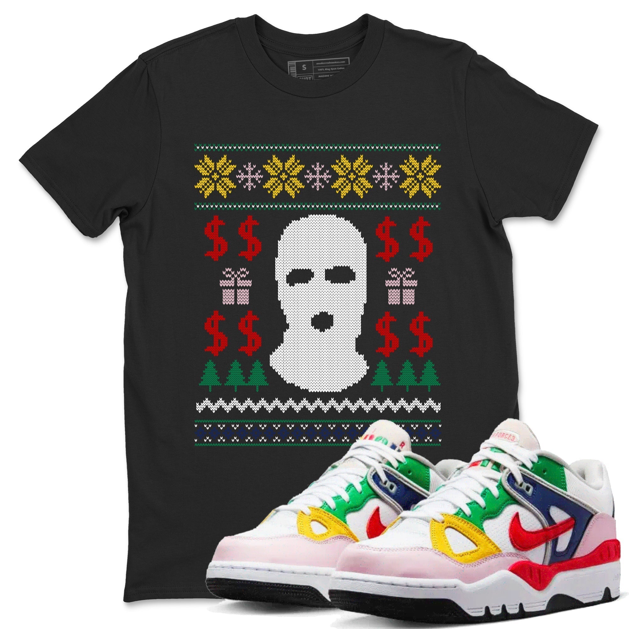 Gangster Ugly Sweater snkmatch Tees - Air Force 3 Blue Void and Tour Yellow