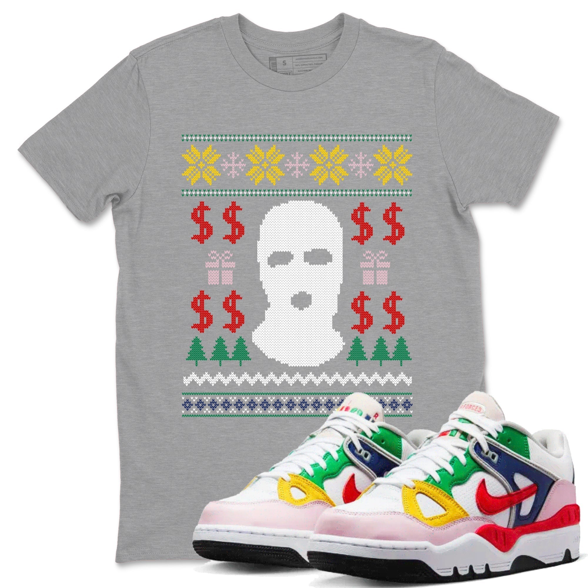 Gangster Ugly Sweater snkmatch Tees - Air Force 3 Blue Void and Tour Yellow