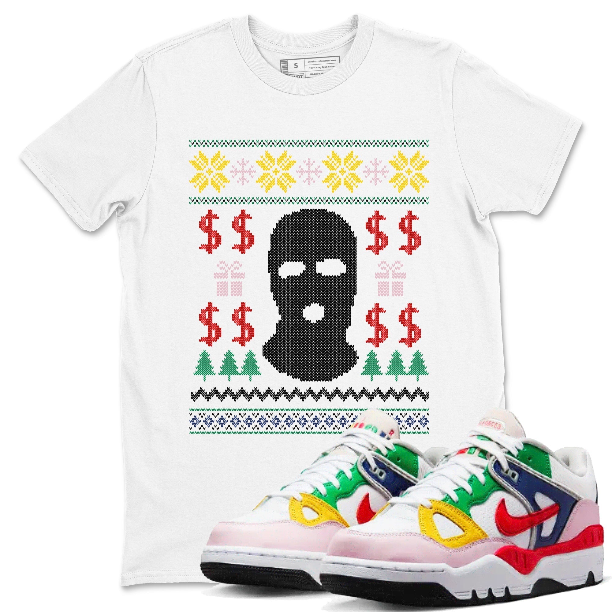 Gangster Ugly Sweater snkmatch Tees - Air Force 3 Blue Void and Tour Yellow