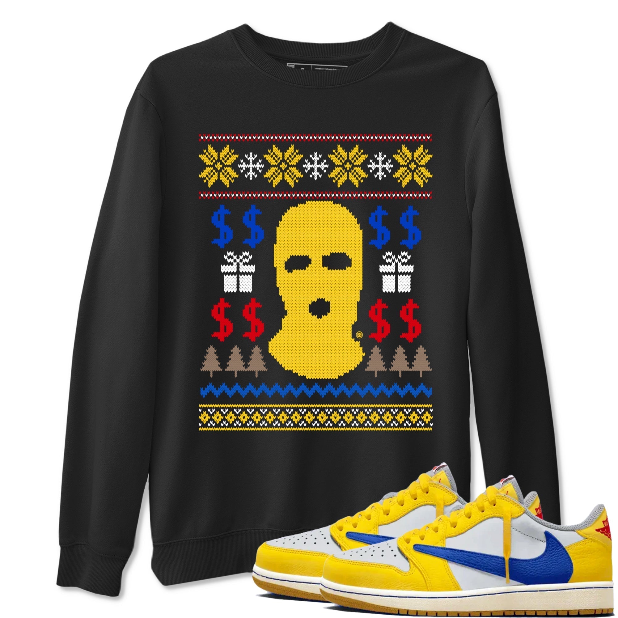 Gangster Ugly Sweater snkmatch Tees - Air Jordan 1 Travis Scott Canary