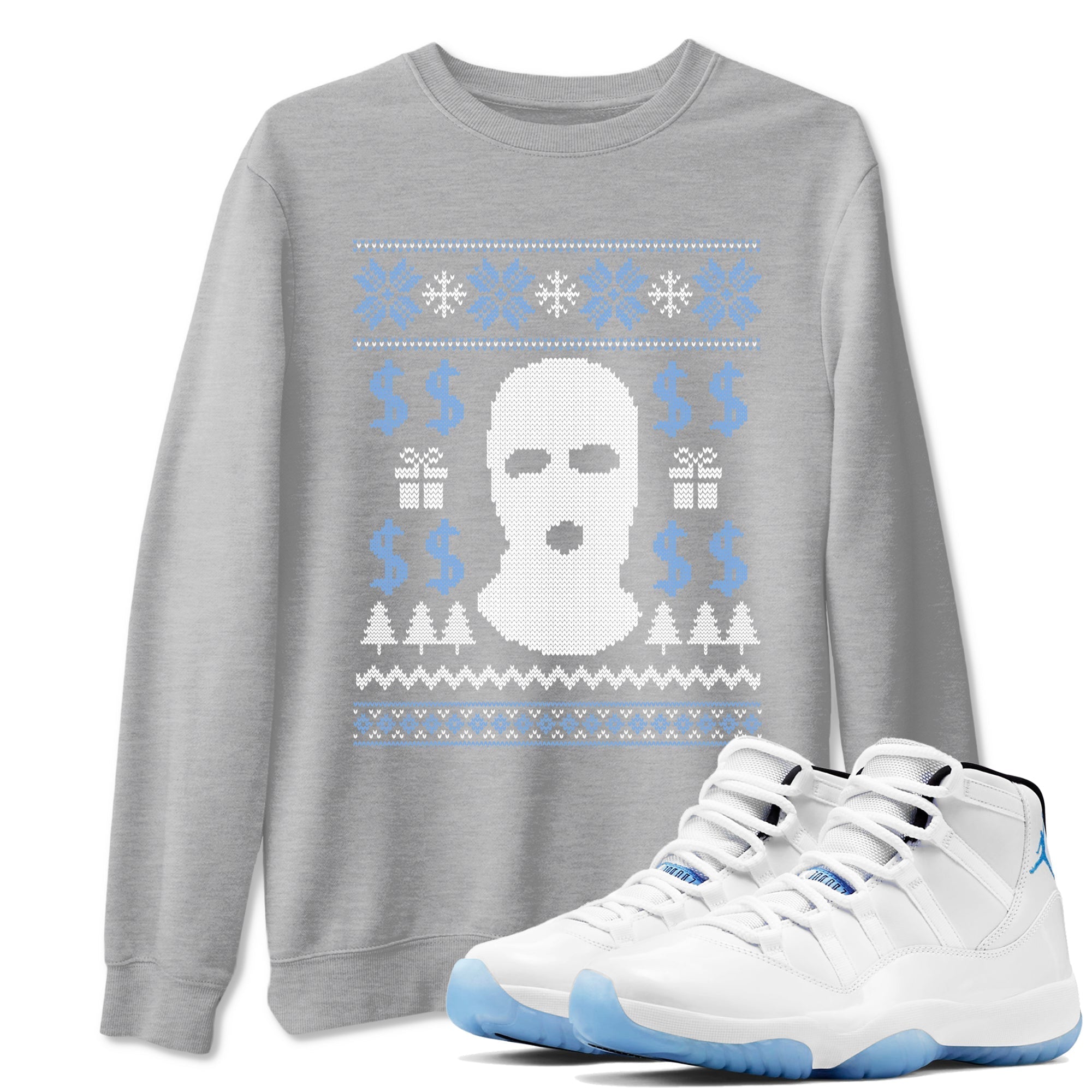 Gangster Ugly Sweater snkmatch Tees - Air Jordan 11 Legend Blue
