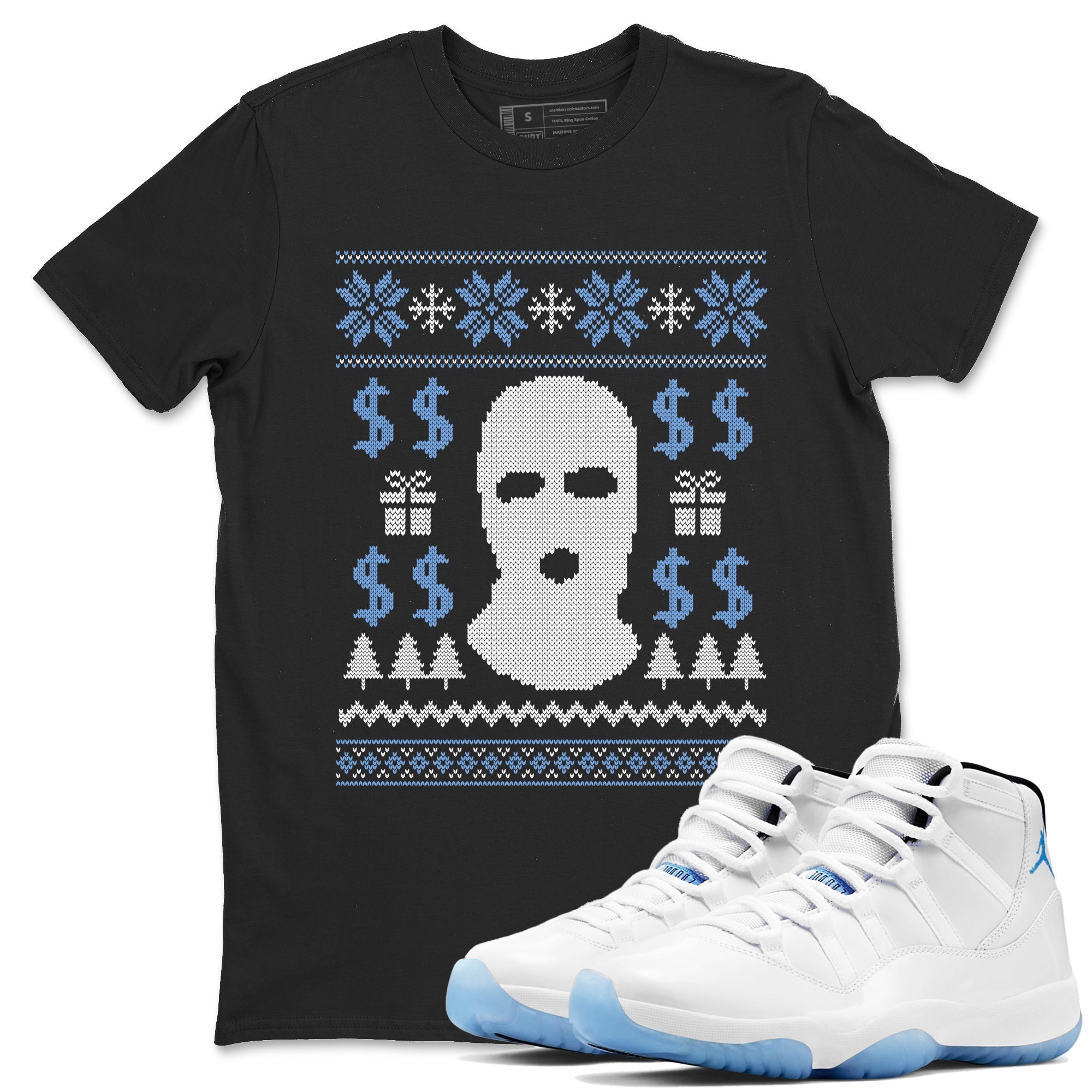 Gangster Ugly Sweater snkmatch Tees - Air Jordan 11 Legend Blue