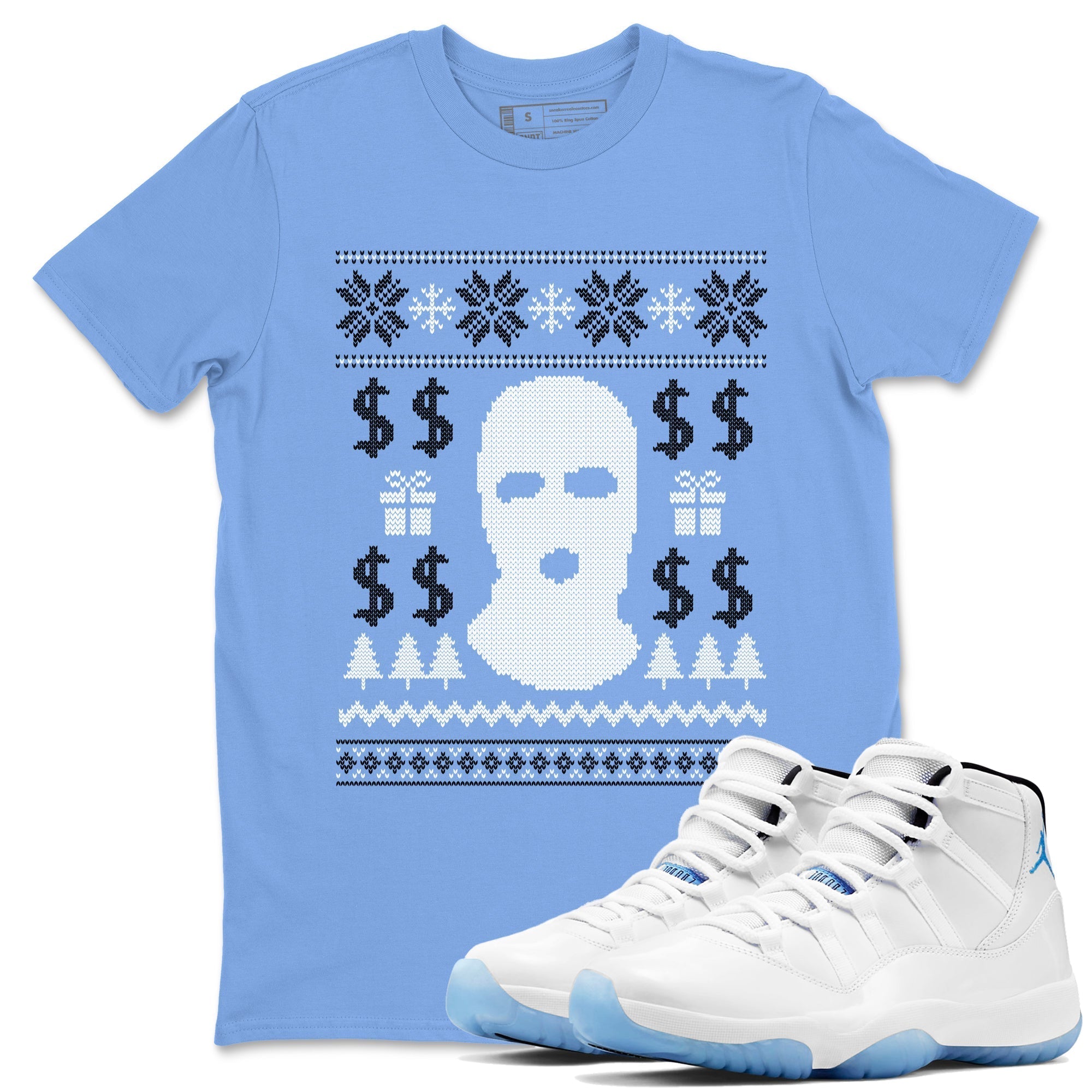 Gangster Ugly Sweater snkmatch Tees - Air Jordan 11 Legend Blue