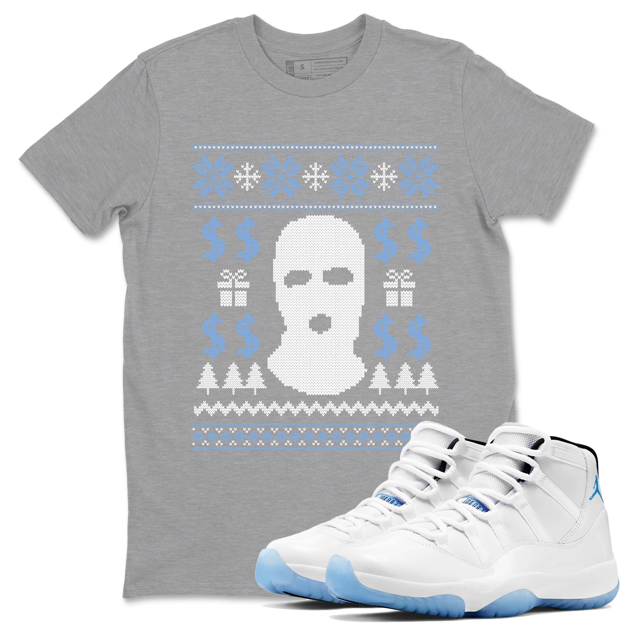 Gangster Ugly Sweater snkmatch Tees - Air Jordan 11 Legend Blue