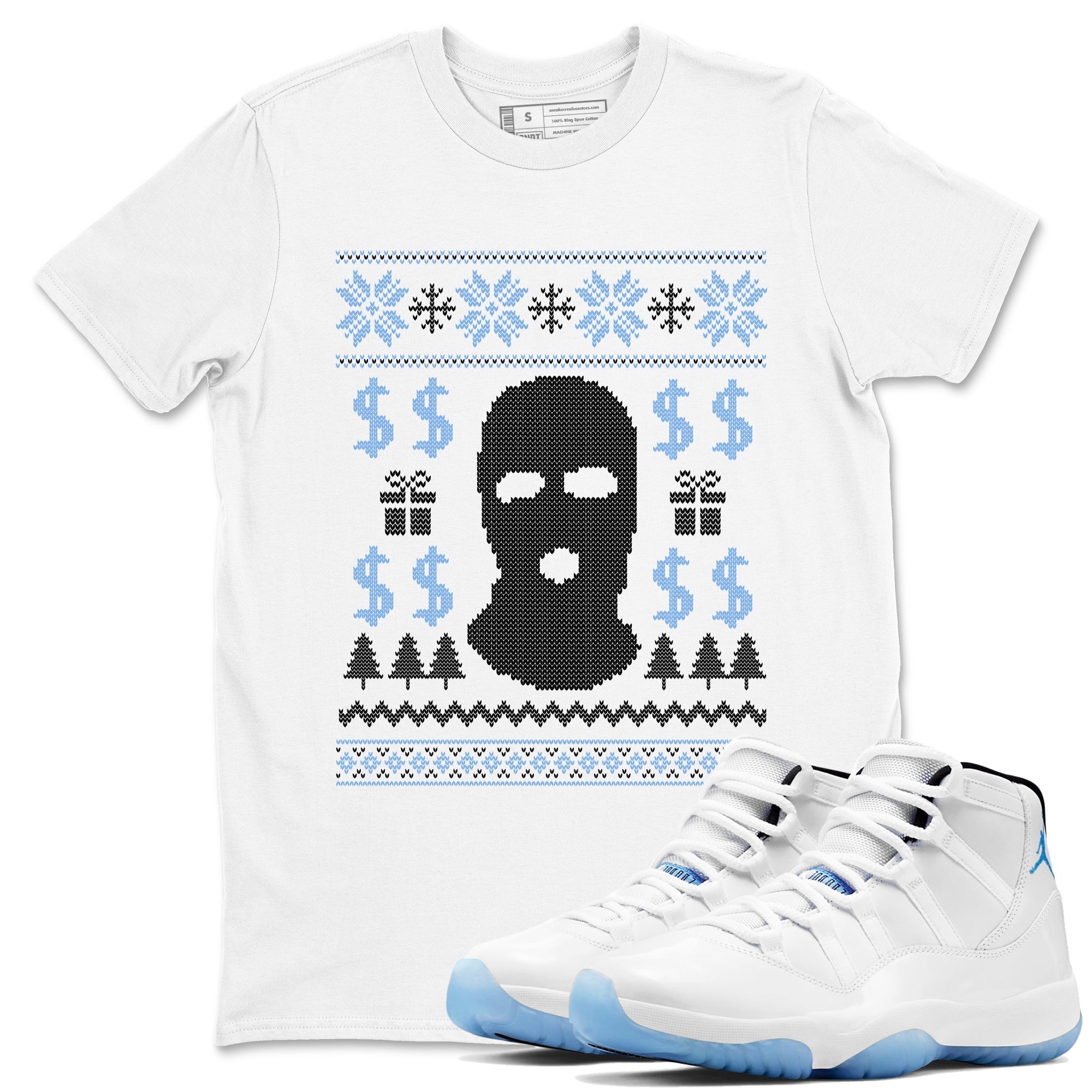 Gangster Ugly Sweater snkmatch Tees - Air Jordan 11 Legend Blue
