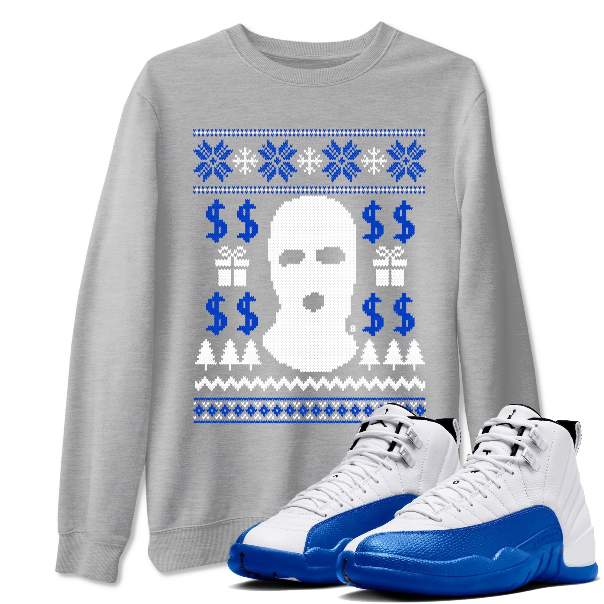 Gangster Ugly Sweater snkmatch Tees - Air Jordan 12 Blueberry