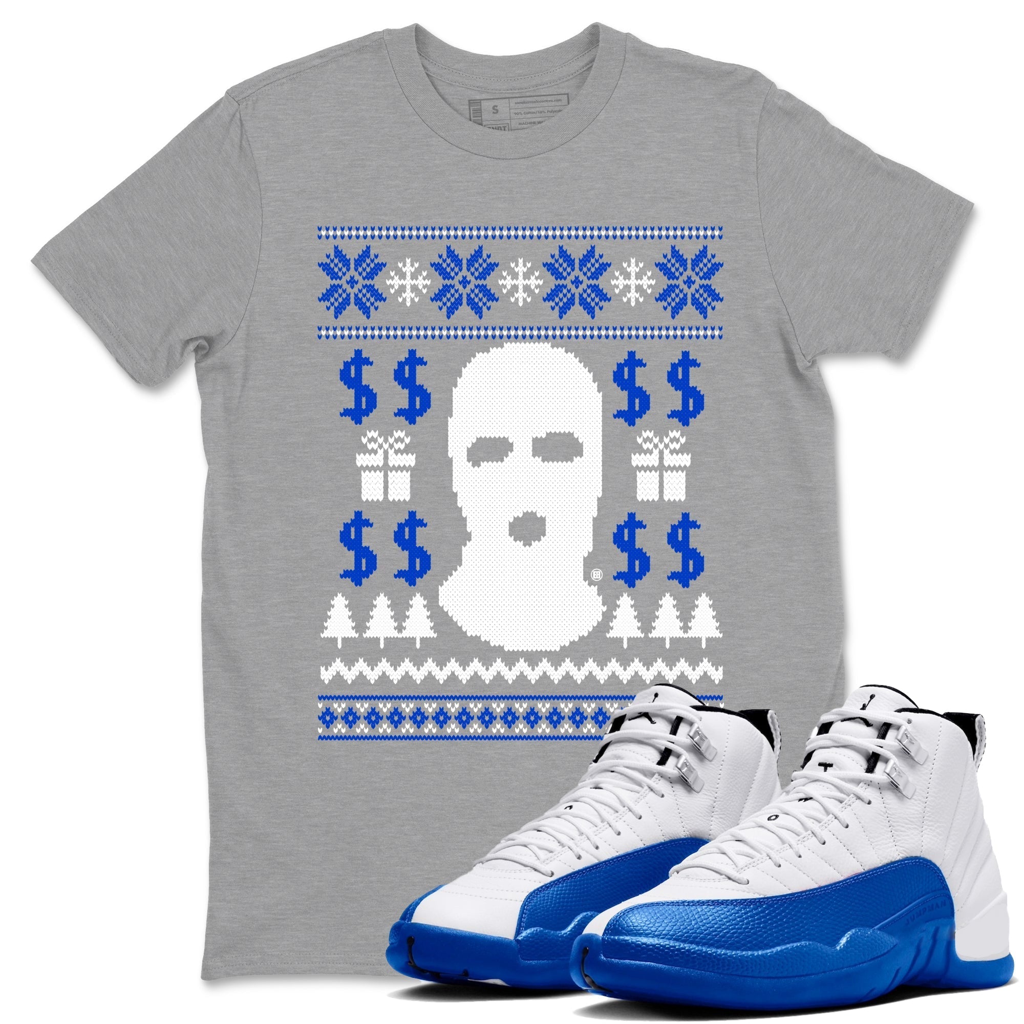 Gangster Ugly Sweater snkmatch Tees - Air Jordan 12 Blueberry