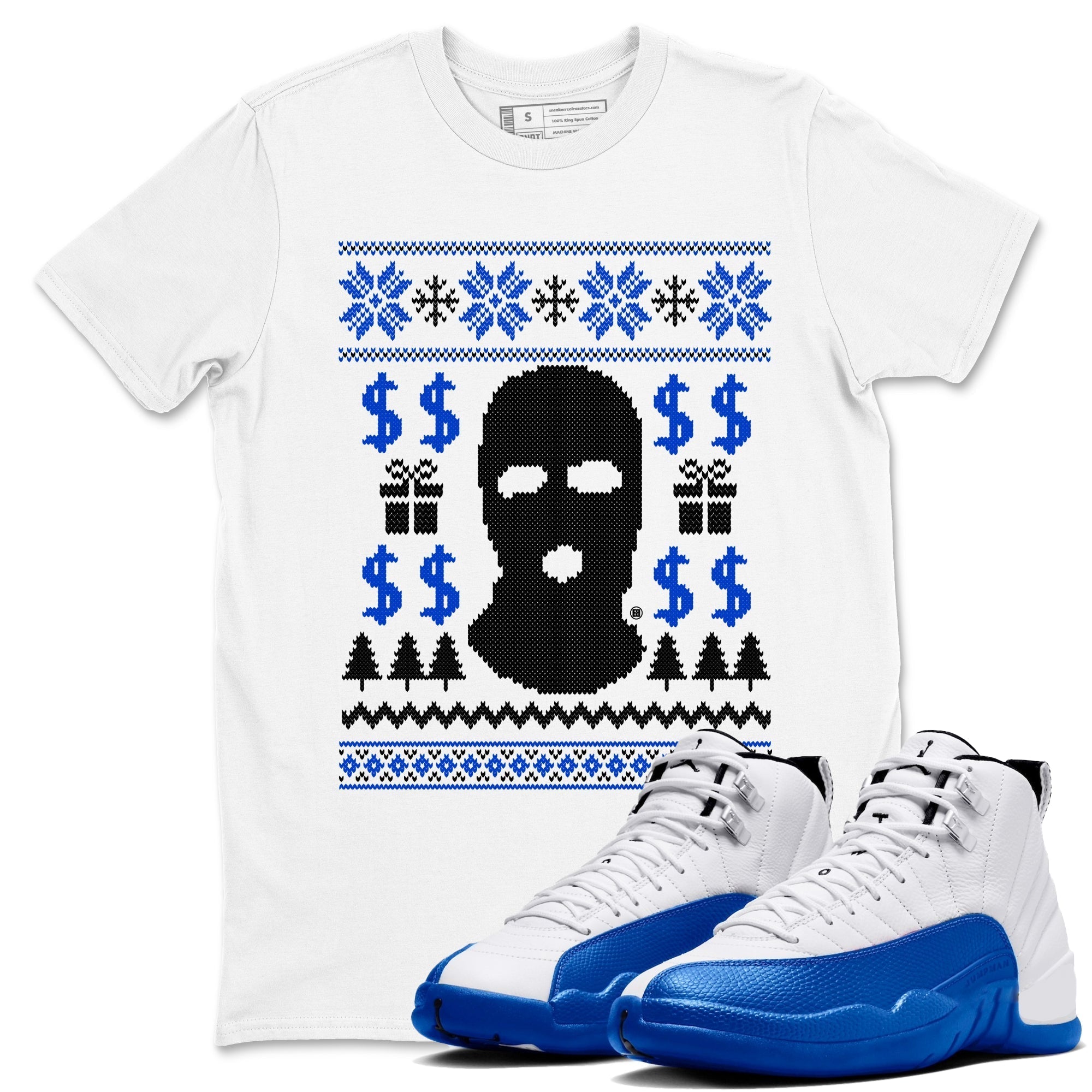 Gangster Ugly Sweater snkmatch Tees - Air Jordan 12 Blueberry