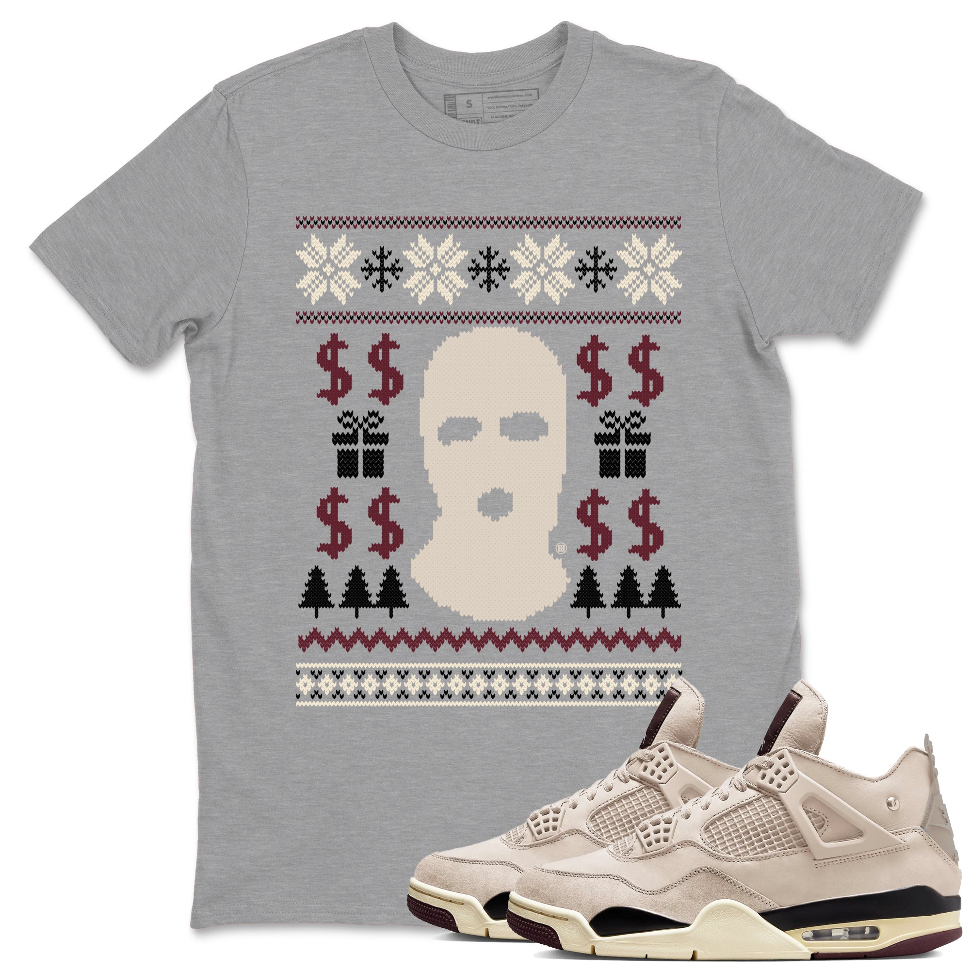 Gangster Ugly Sweater snkmatch Tees - Air Jordan 4 A Ma Maniere x Fossil Stone