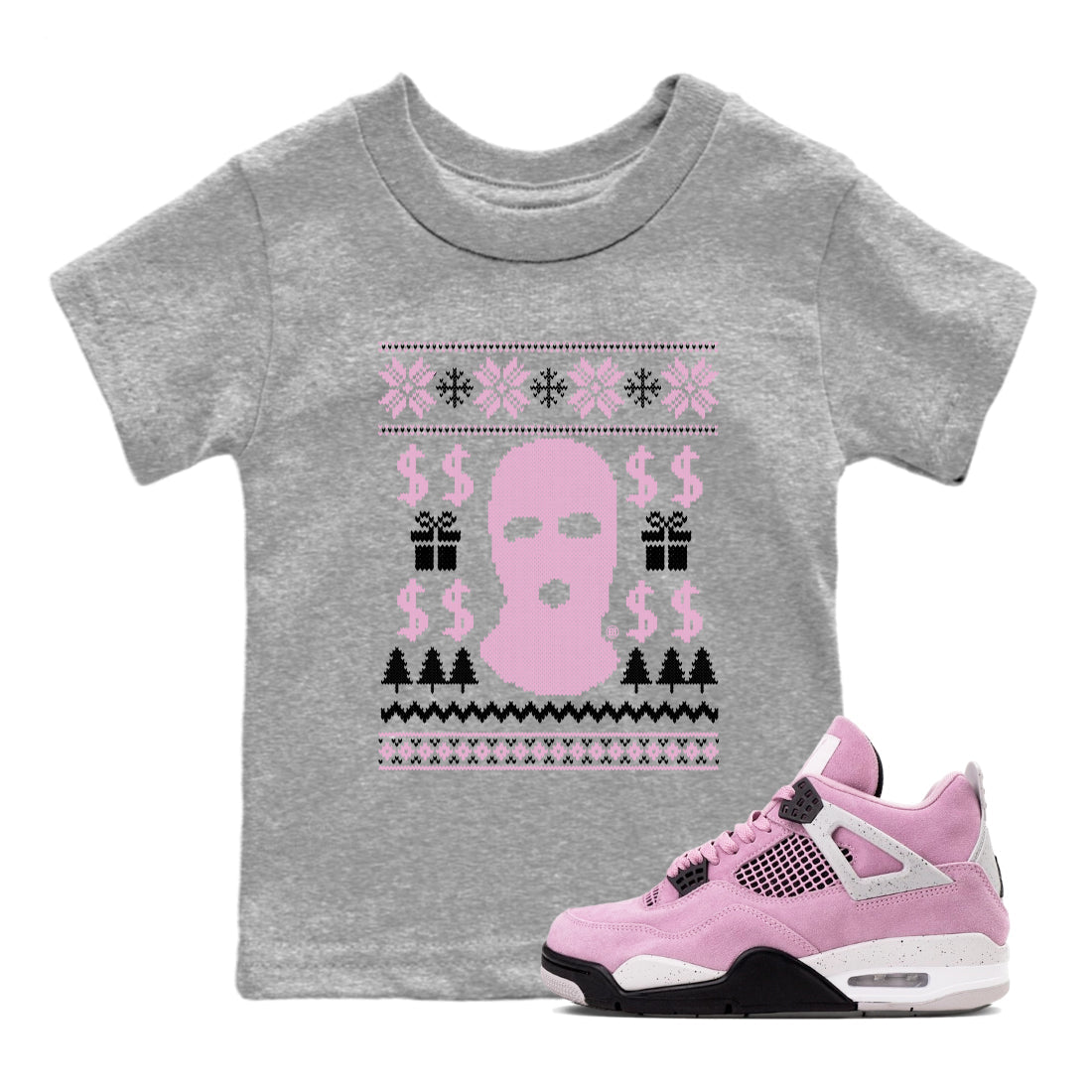 Gangster Ugly Sweater snkmatch Tees Kids - Air Jordan 4 Orchid