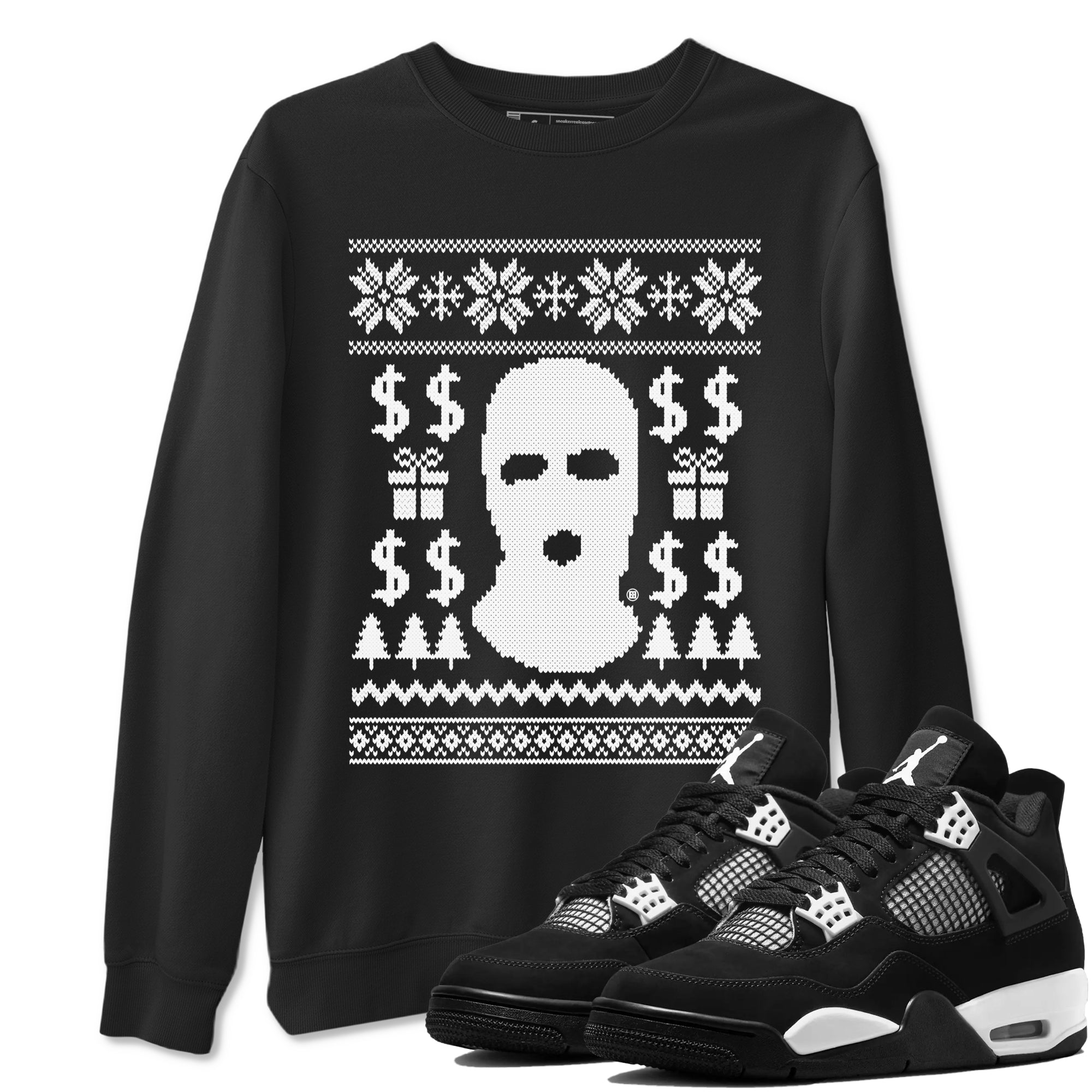 Gangster Ugly Sweater snkmatch Tees - Air Jordan 4 White Thunder