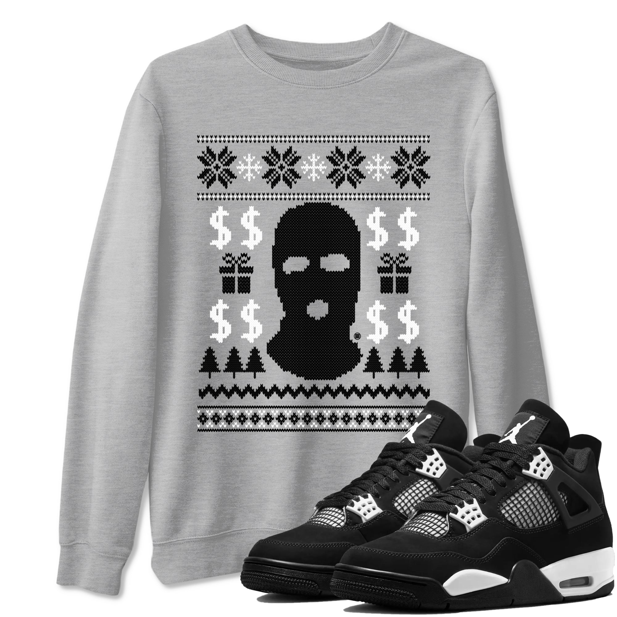 Gangster Ugly Sweater snkmatch Tees - Air Jordan 4 White Thunder