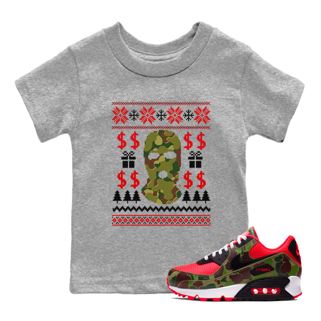 Gangster Ugly Sweater snkmatch Tees Kids - Air Max 90 Reverse Duck Camo
