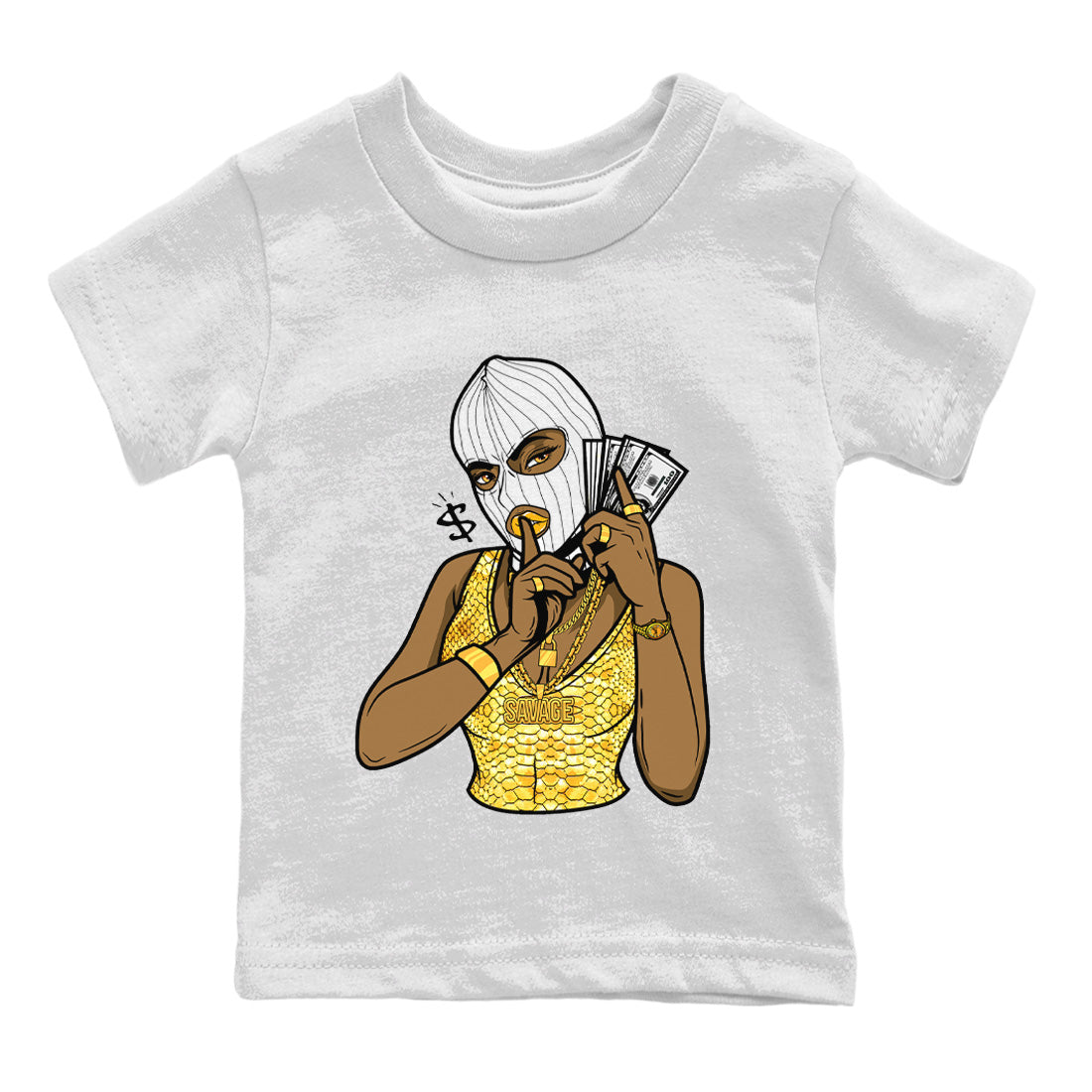 Gangster Women Kids Tops - Air Jordan 11 Yellow Python