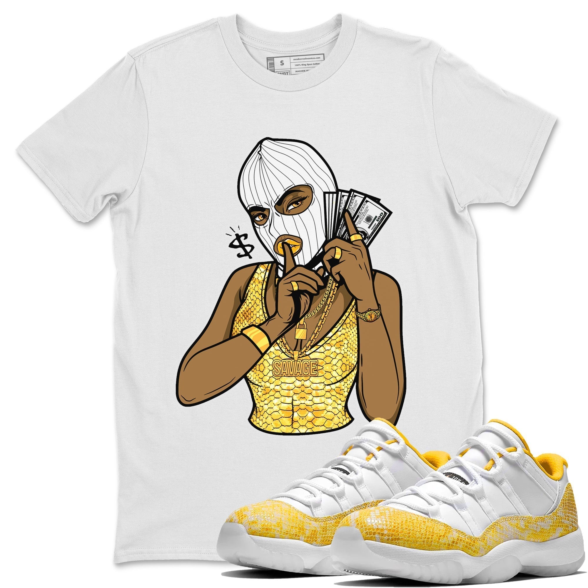 Gangster Women Unisex Tops - Air Jordan 11 Yellow Python