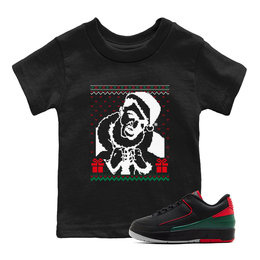 Gangster Wrapper snkmatch Tees Kids - Air Jordan 2 Christmas