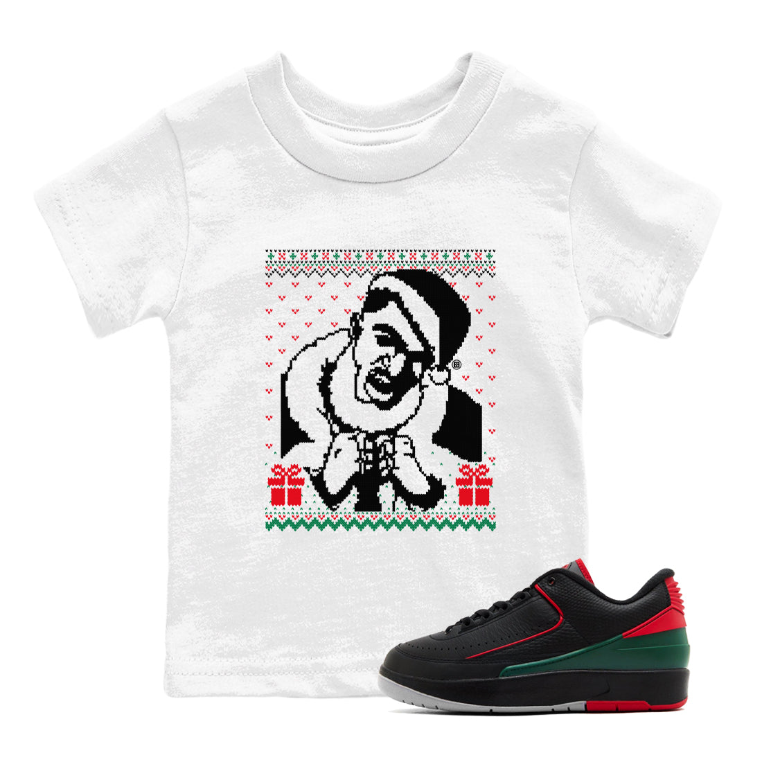 Gangster Wrapper snkmatch Tees Kids - Air Jordan 2 Christmas