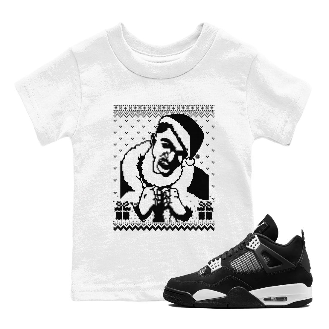 Gangster Wrapper snkmatch Tees Kids - Air Jordan 4 White Thunder