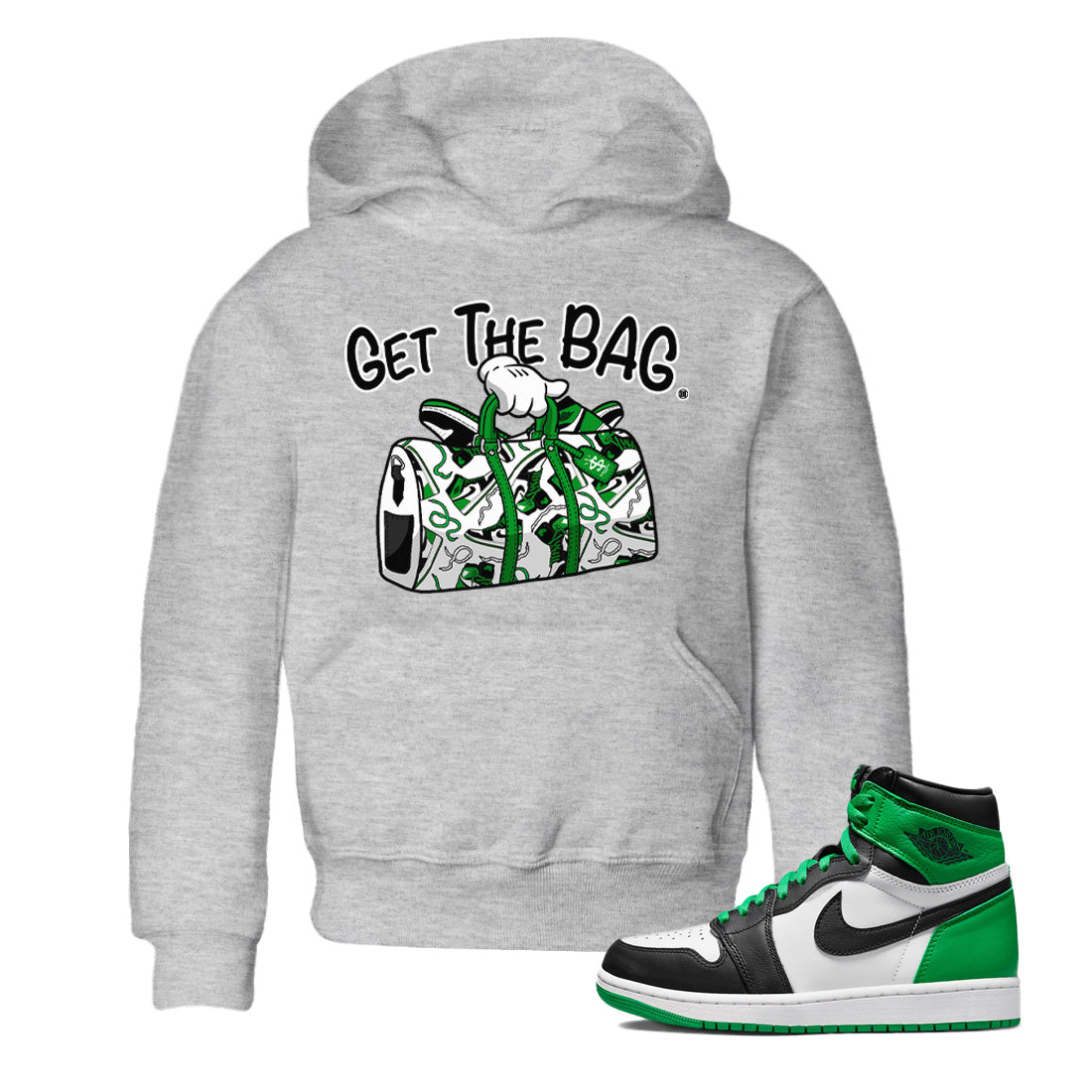 Get The Bag Kids Tops - Air Jordan 1 Celtics