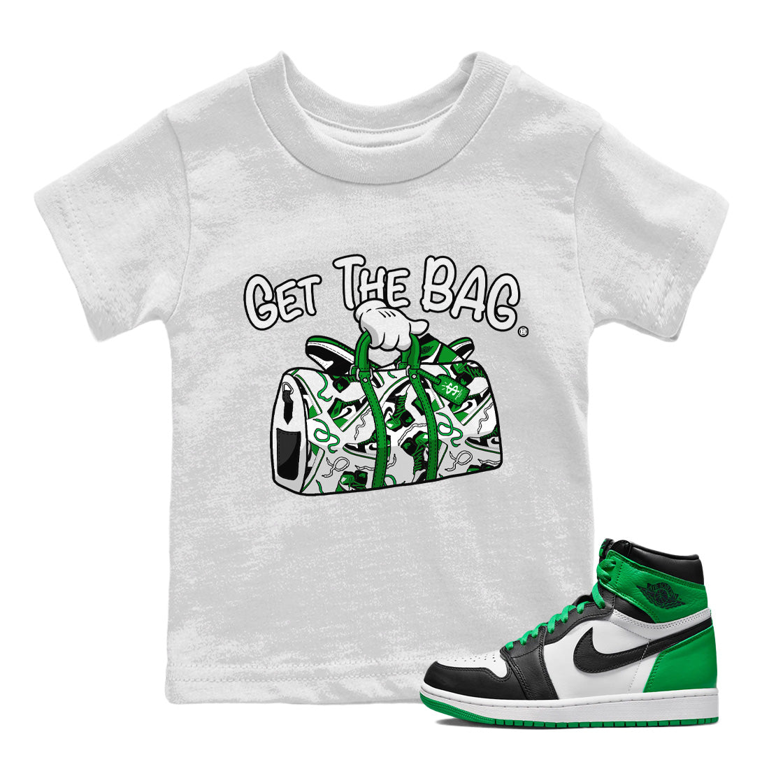 Get The Bag Kids Tops - Air Jordan 1 Celtics