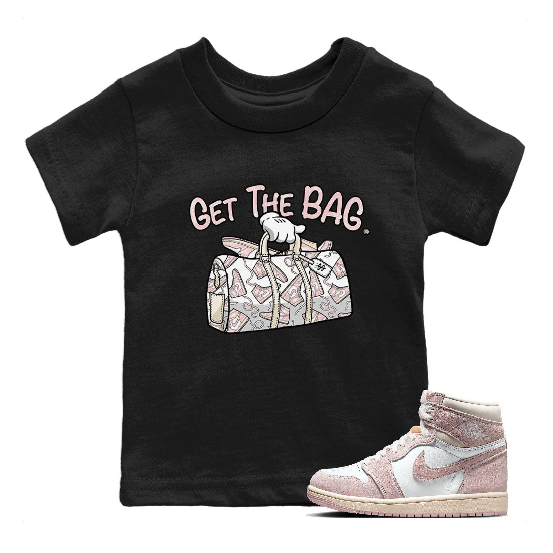 Get The Bag Kids Tops - Air Jordan 1 Washed Pink