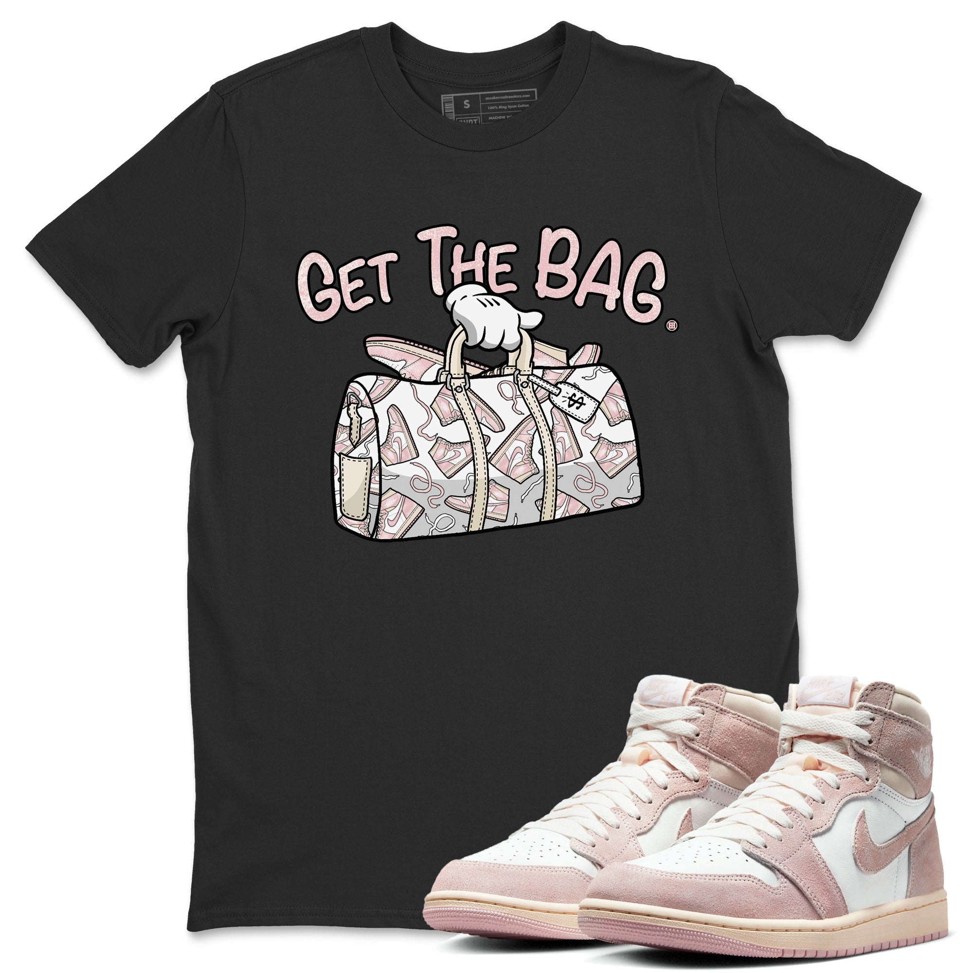 Get The Bag Unisex Tops - Air Jordan 1 Washed Pink