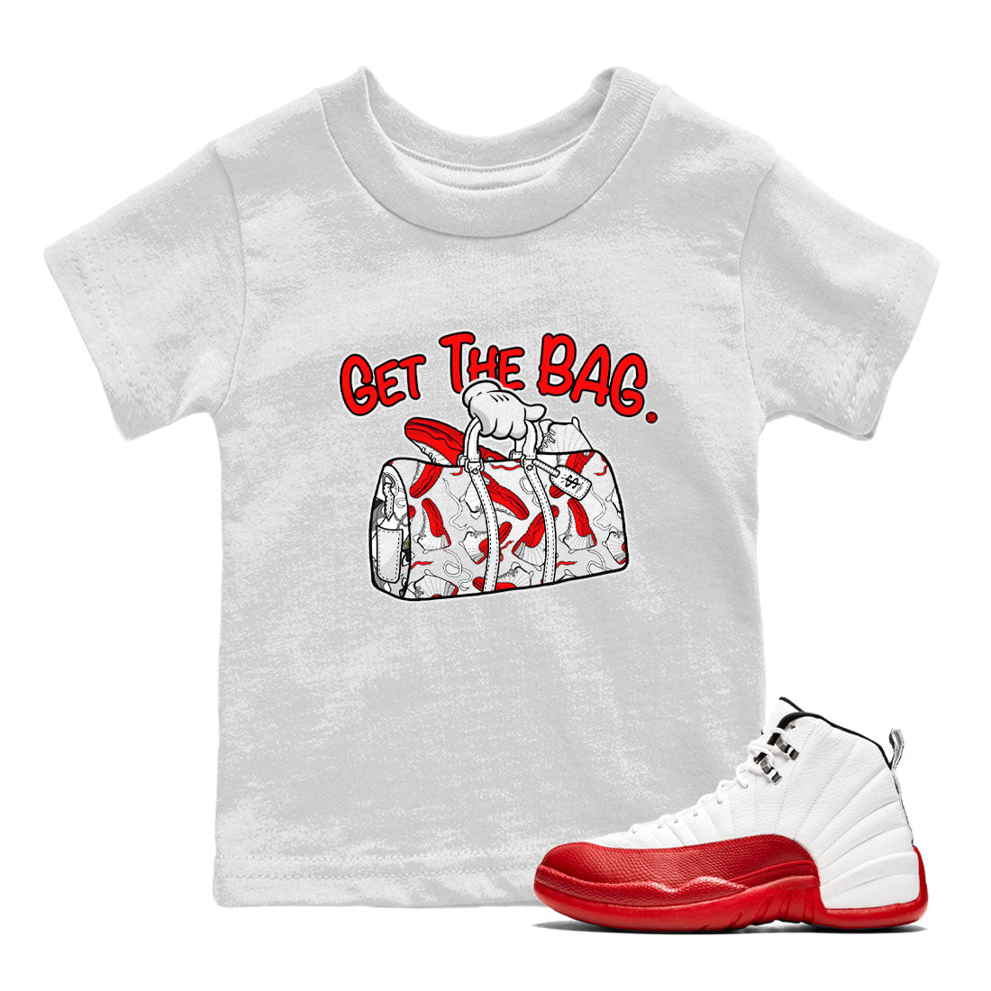 Get The Bag snkmatch Tee Kids - Air Jordan 12 Cherry