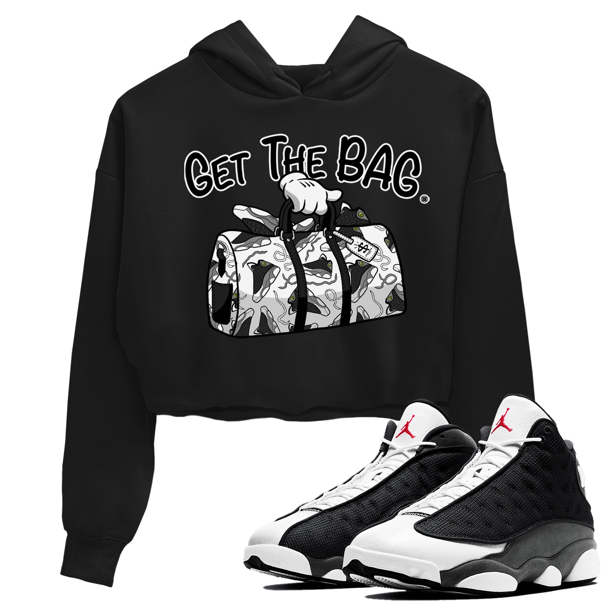 Get The Bag Women's Tops - Air Jordan 13 Black Flint