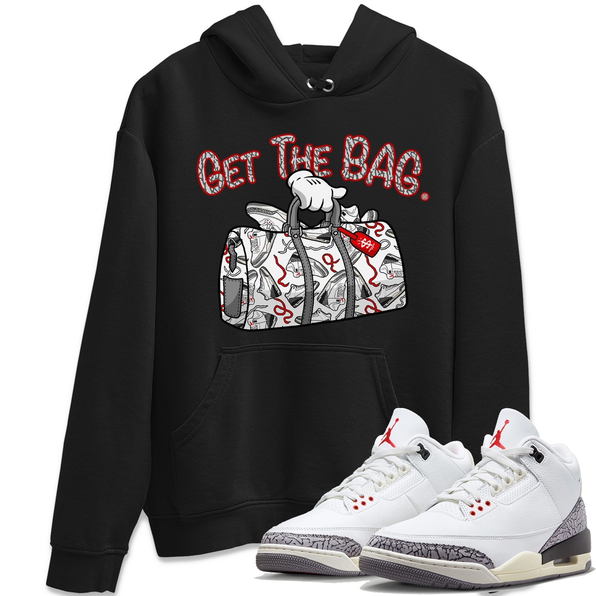 Get The Bag Unisex Tops - Air Jordan 3 White Cement