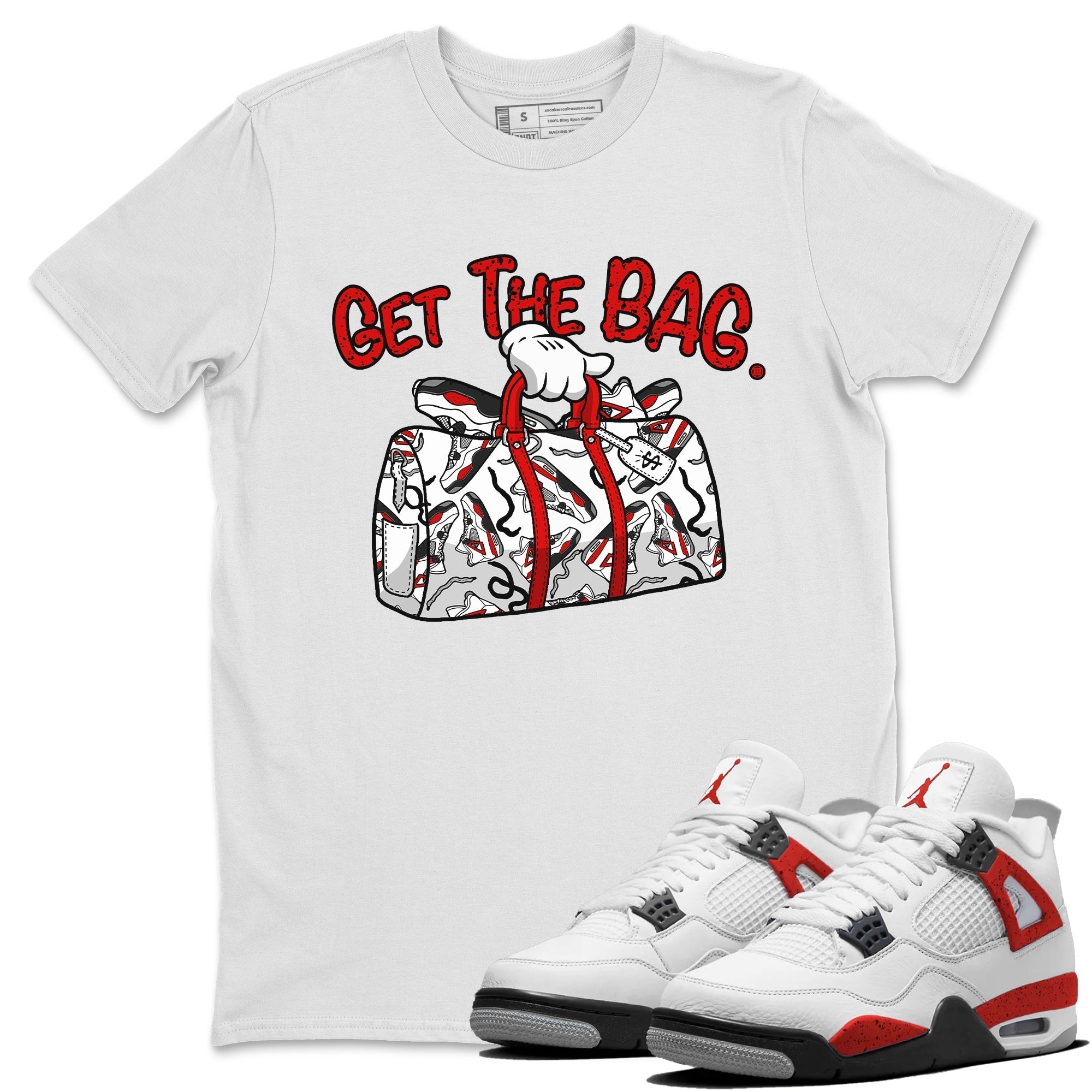 Get The Bag Unisex Tops - Air Jordan 4 Red Cement