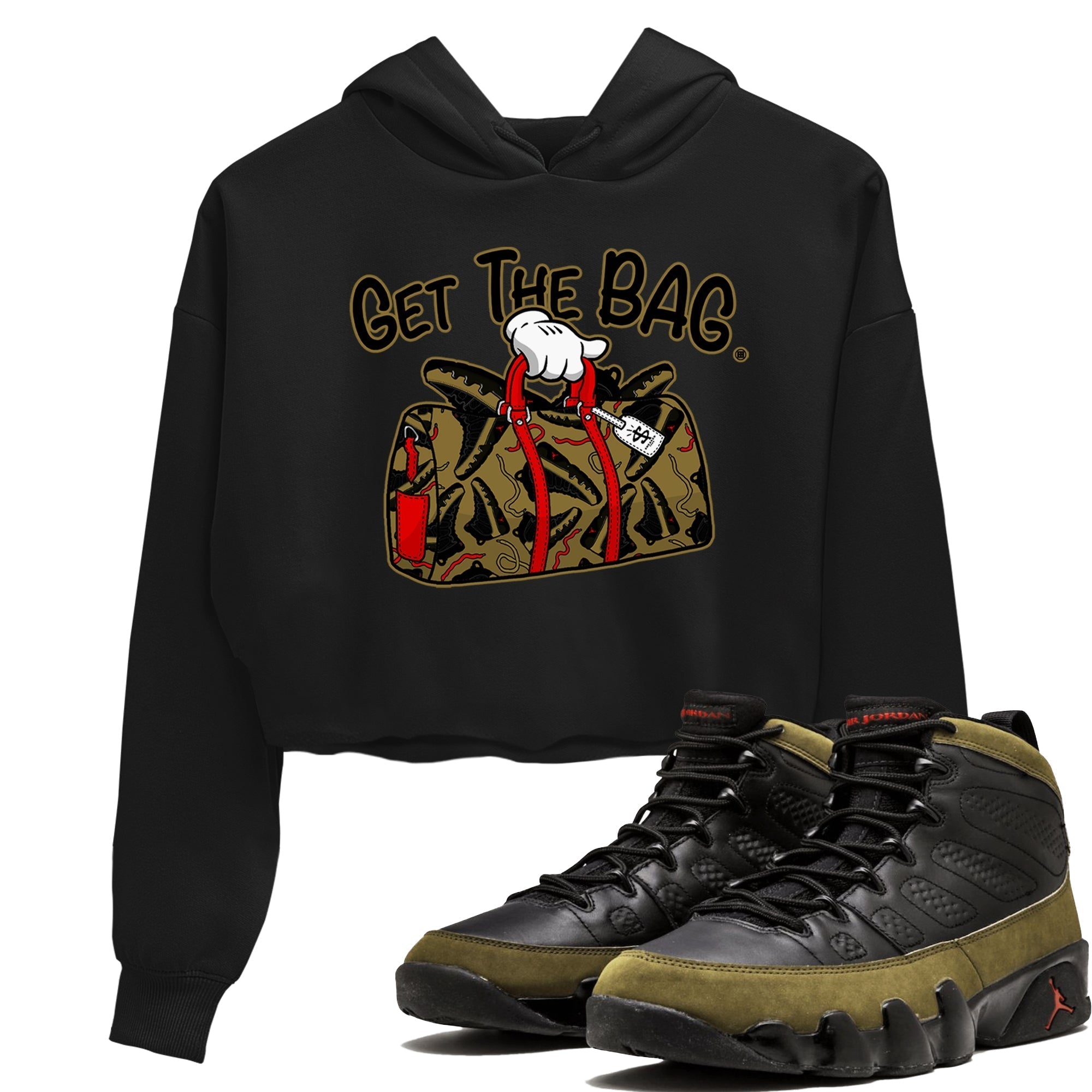 Get The Bag snkmatch Women's Top - Air Jordan 9 Olive