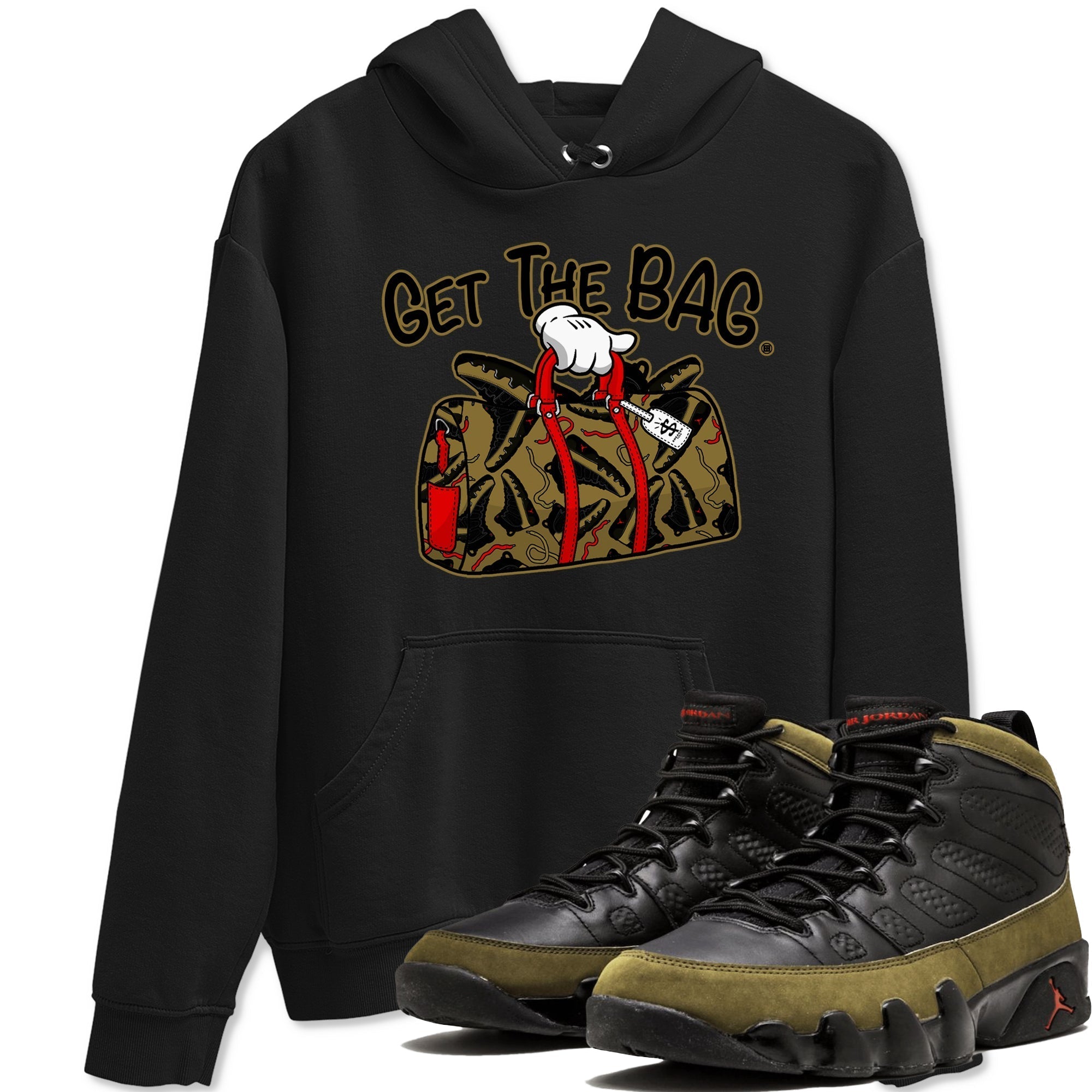 Get The Bag snkmatch Tees - Air Jordan 9 Olive