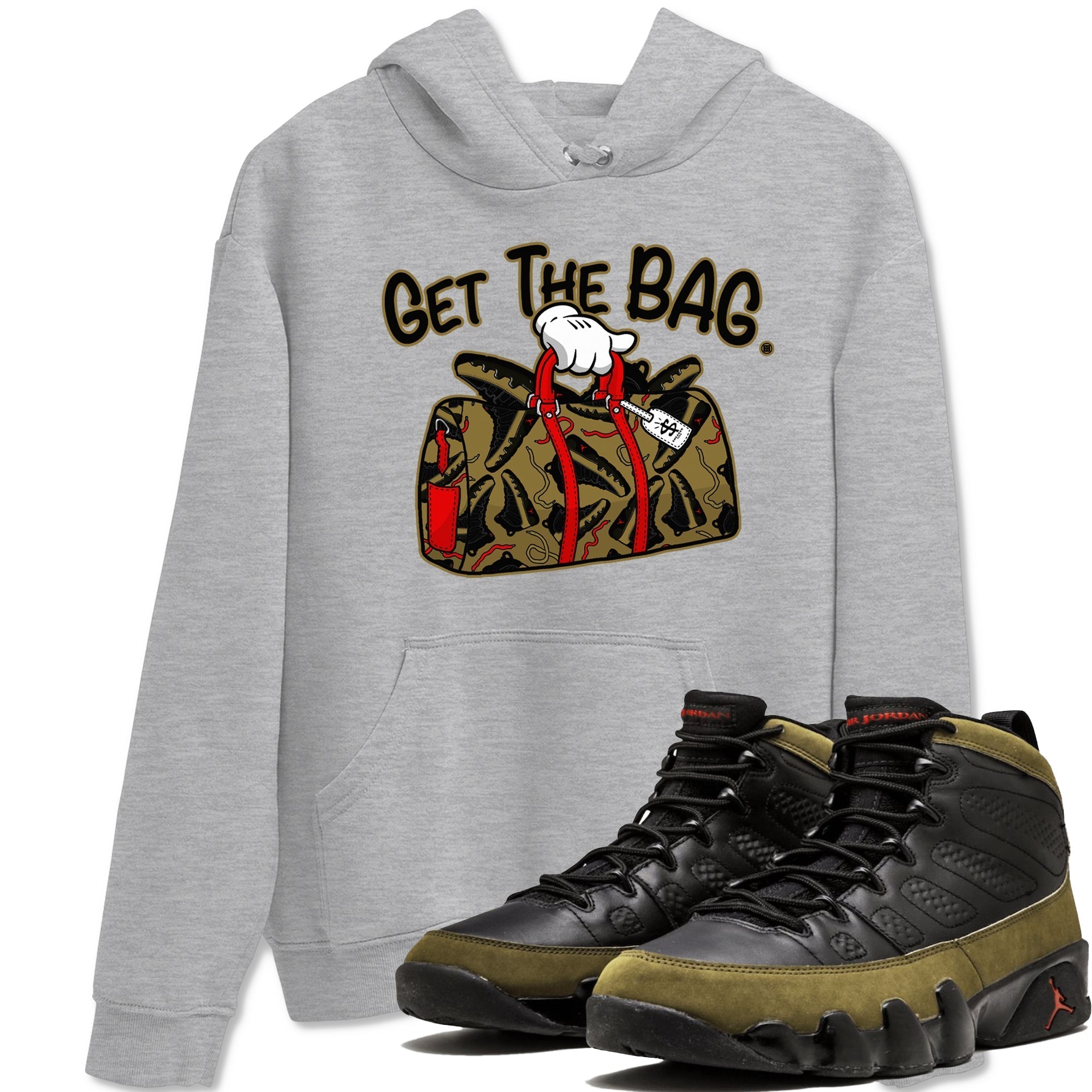 Get The Bag snkmatch Tees - Air Jordan 9 Olive